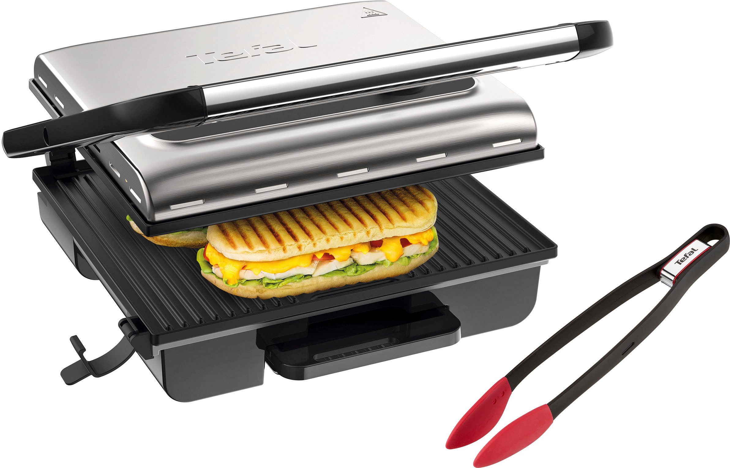 Tefal Contactgrill GC242D Inicio Grill Adjust regelbare thermostaat met 3 standen, bakplaten...