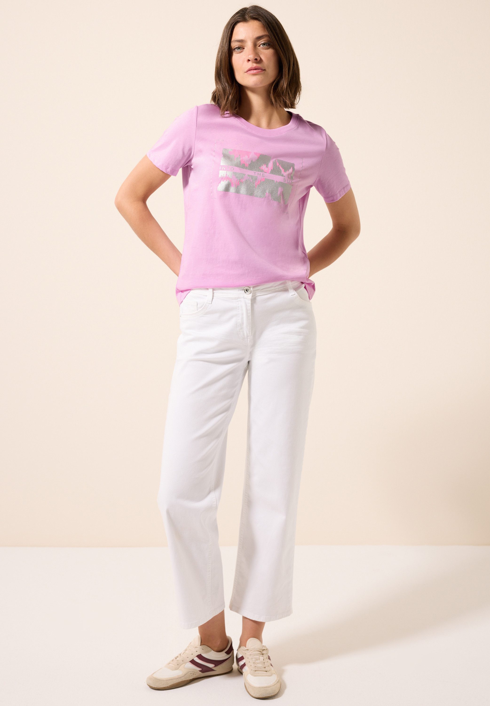 Cecil T-shirt met folieprint