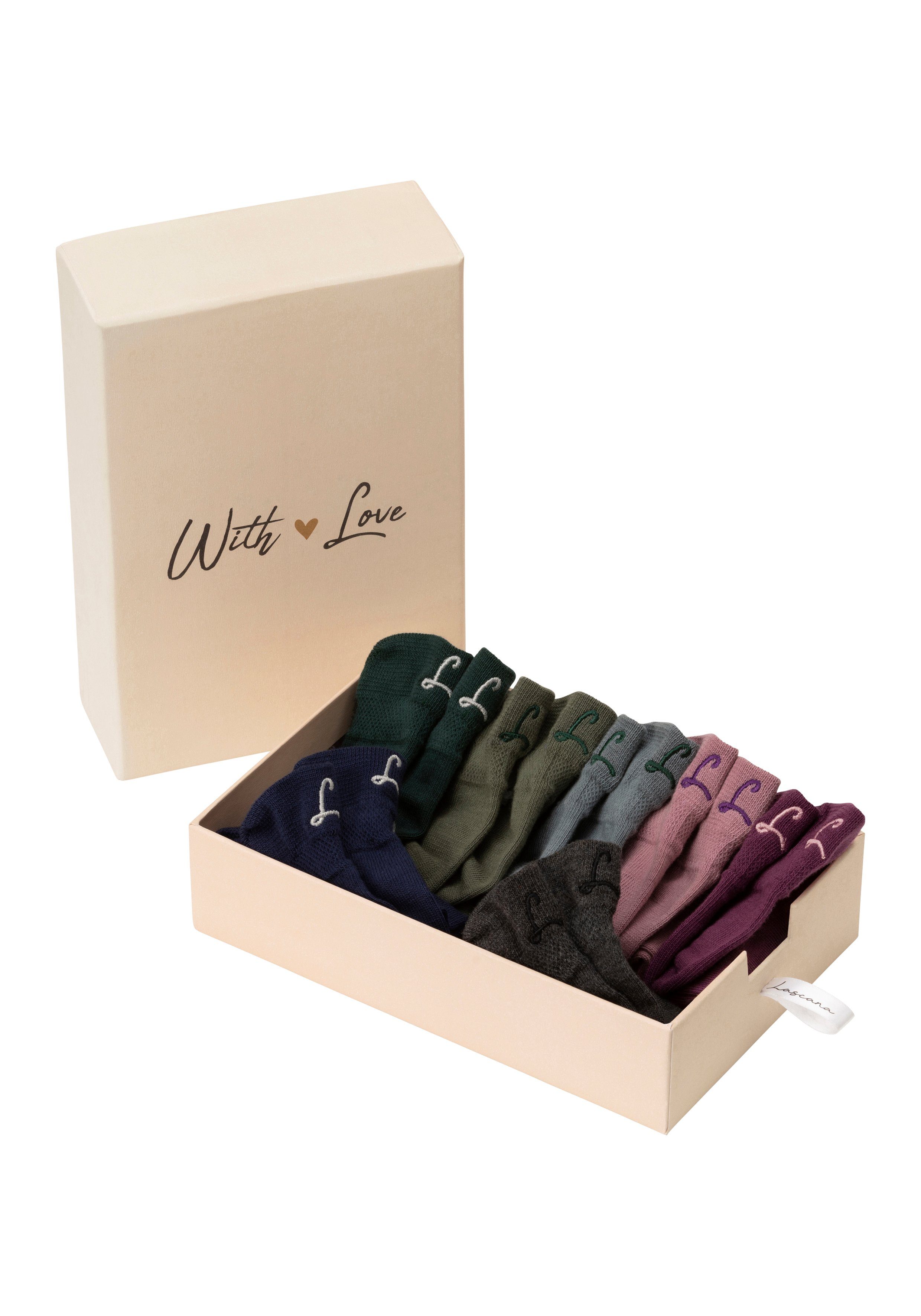 Lascana Sneakersokken met klein borduursel (box, 7 paar, Box)