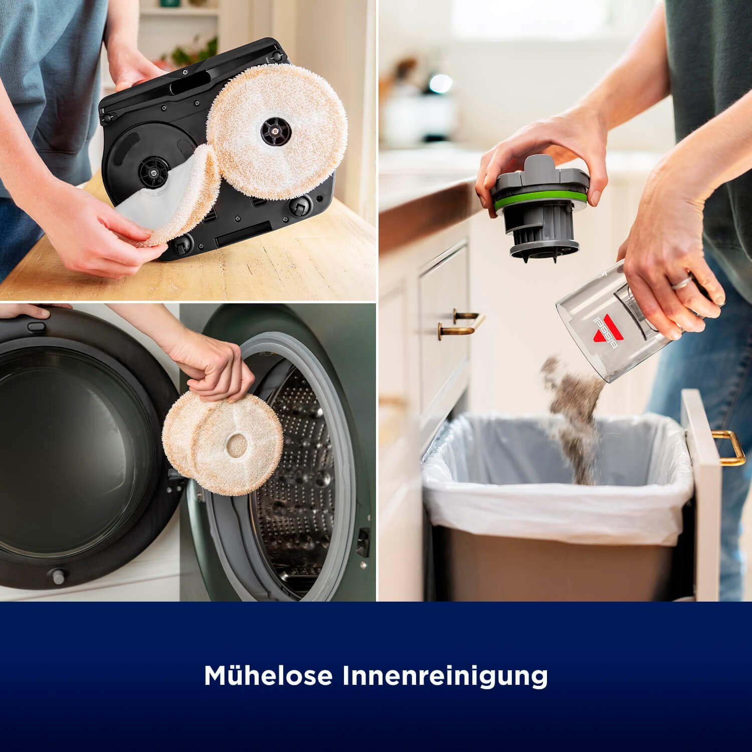 Bissell Nat- en droogzuiger 3893N, SpinWave®+ Vac PET Select, stofvrij dweilen draadloos, voor alle harde vloeren, 3 reinigingsmodi inclusief zuigmodus