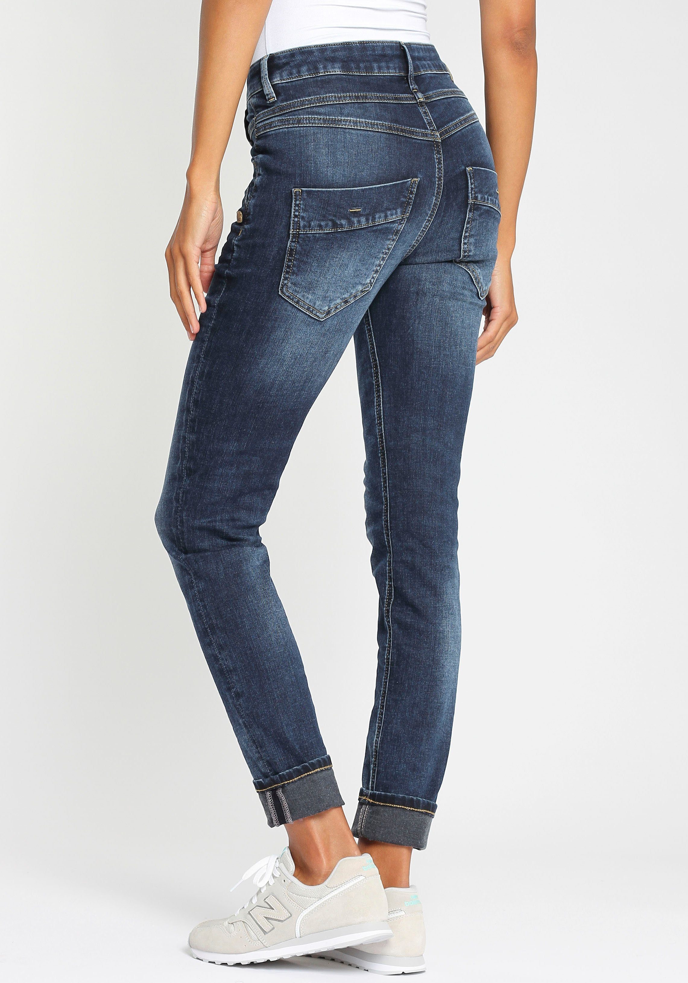GANG Slim fit jeans 94CARLI met open knoopsluiting