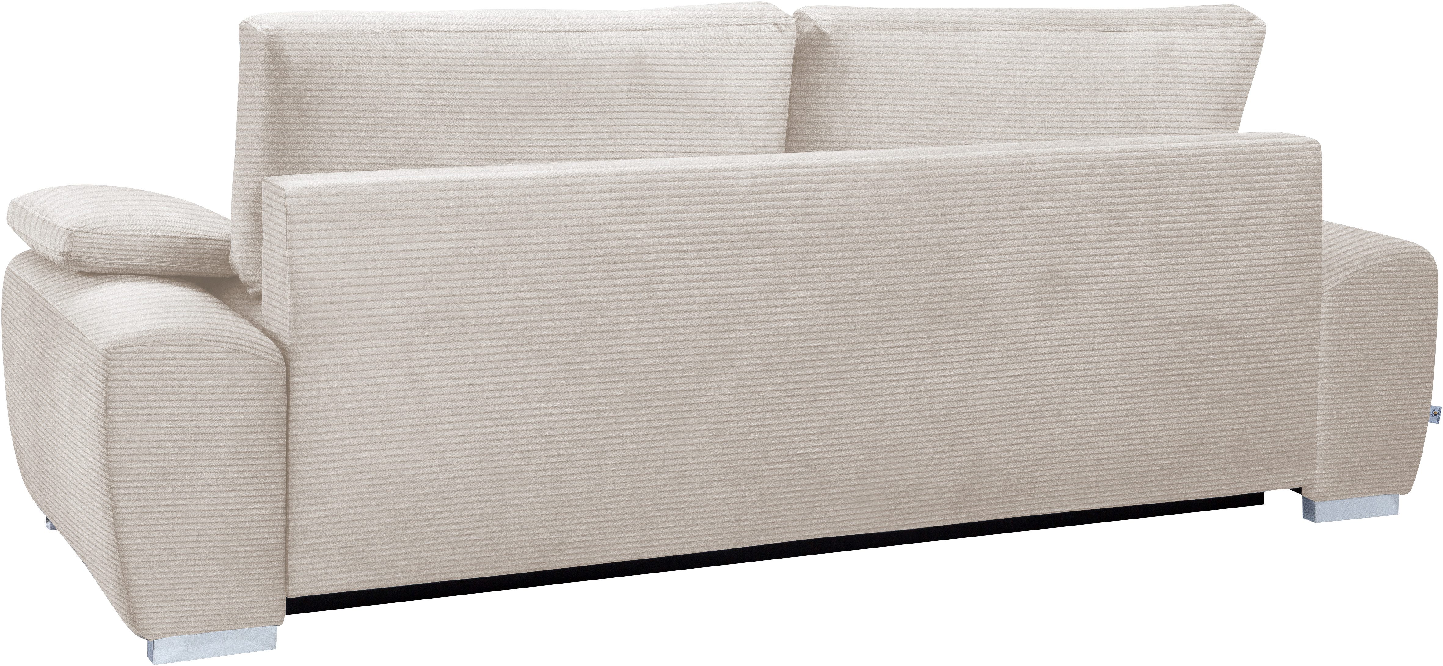 exxpo - sofa fashion 3-zitsbank SOLSBURY, comfortabel en gezellig, bank, slaapbank incl. pocketvering-bekleding, bedfunctie en opbergruimte, in cord