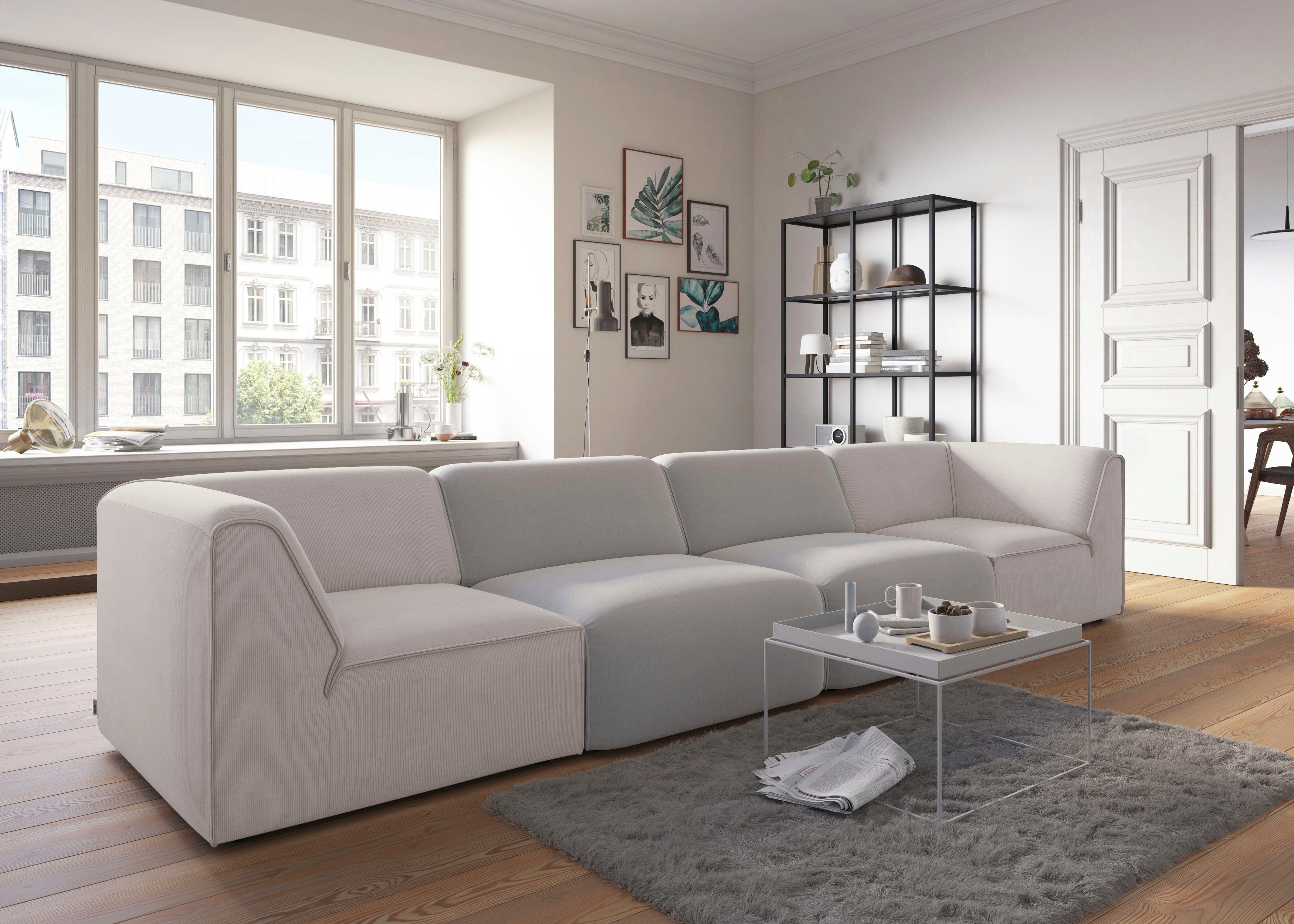 RAUM.ID Bank-hoekelement Merid, sofa-element, afmetingen B/D/H: 97/97/46 cm als module of apart te gebruiken, voor individuele samenstelling