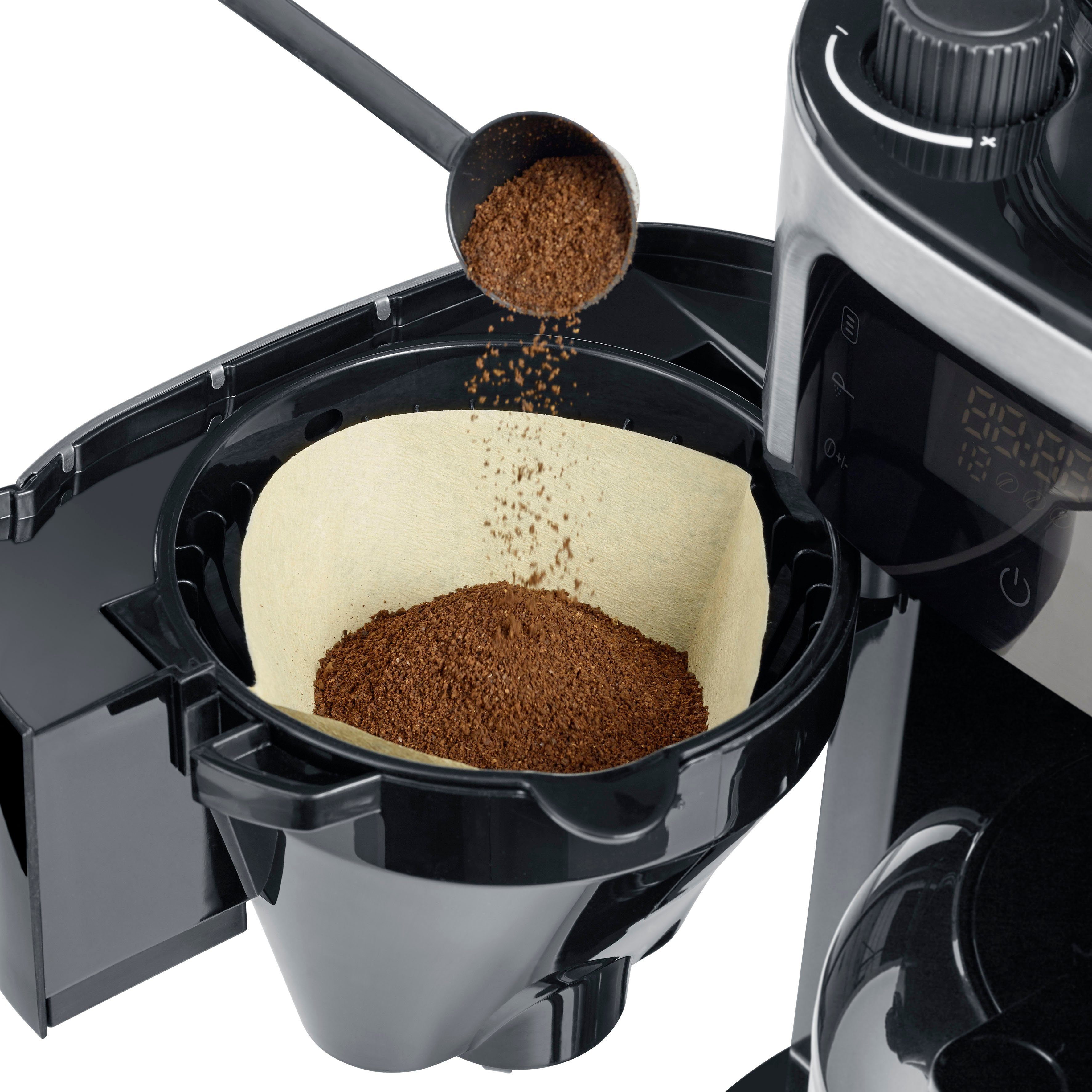Severin Koffiezetapparaat met bonenmaler KA 4814, 1 l, met maalwerk, zwenkfilter, led-touchscreen, timerfunctie