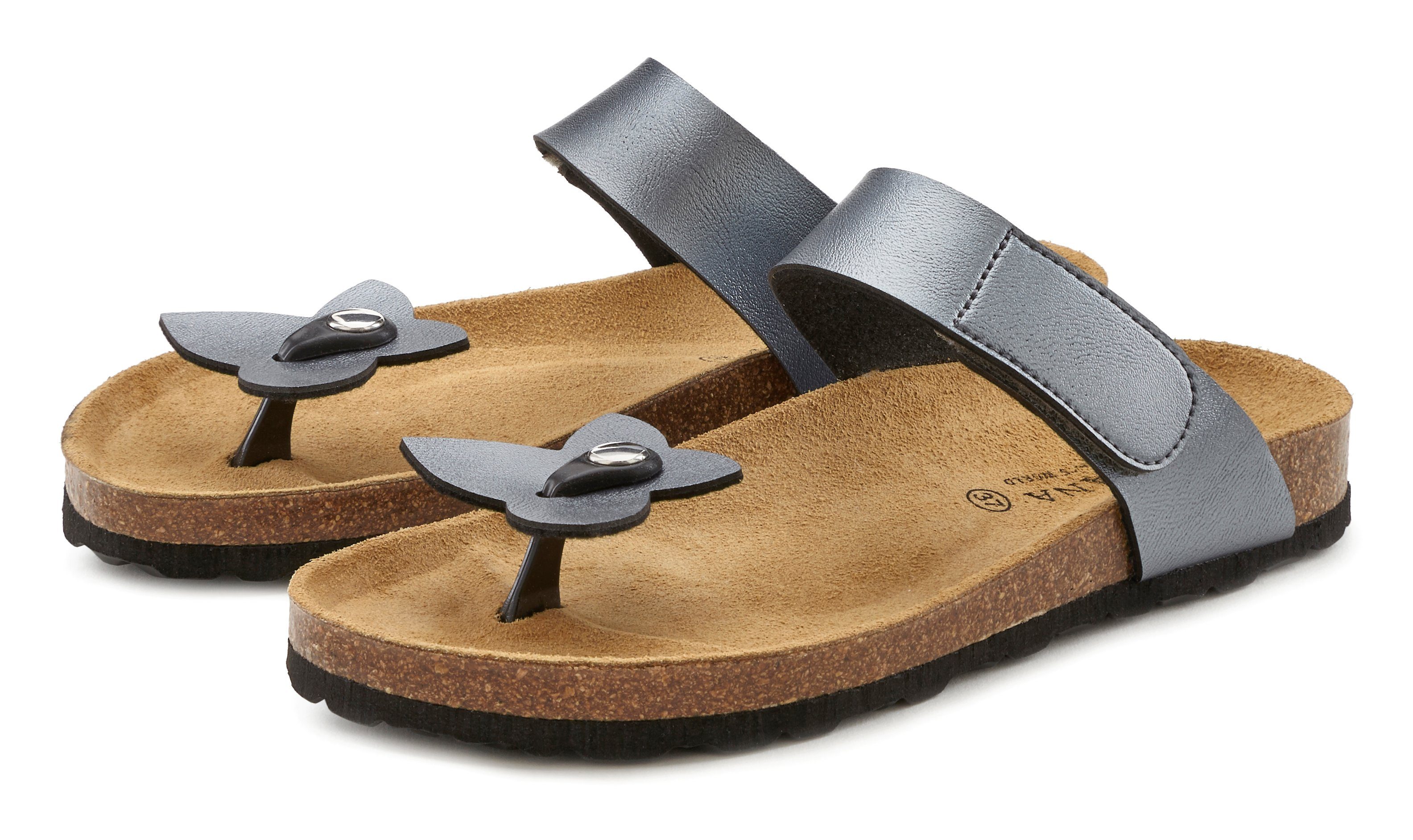 Lascana Slippers Mule, sandaal, open schoen, kurkvoetbed, 2 afneembare bovenkanten (3-delig)