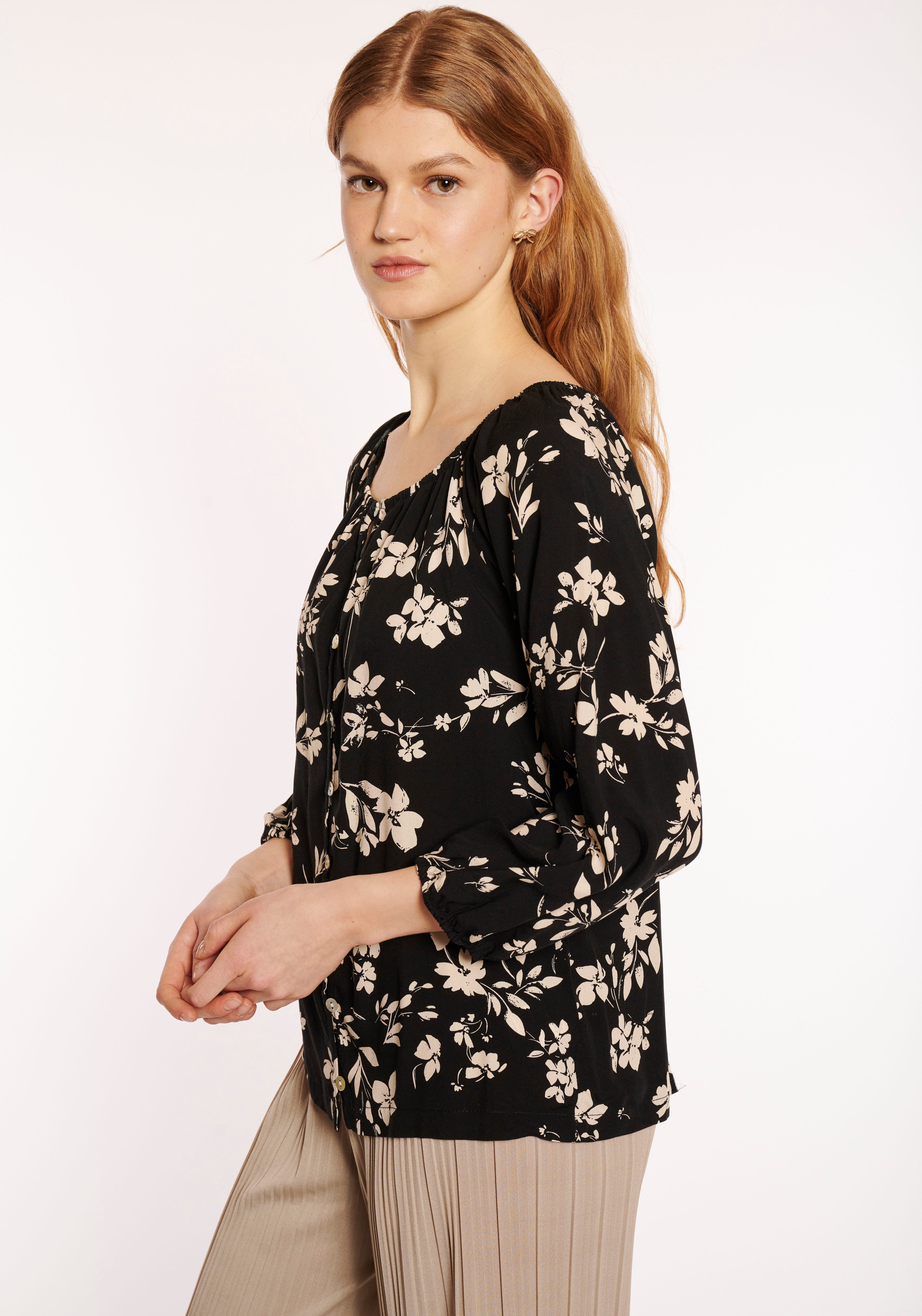 HaILYS Gedessineerde blouse 3/4 V BL Su44na