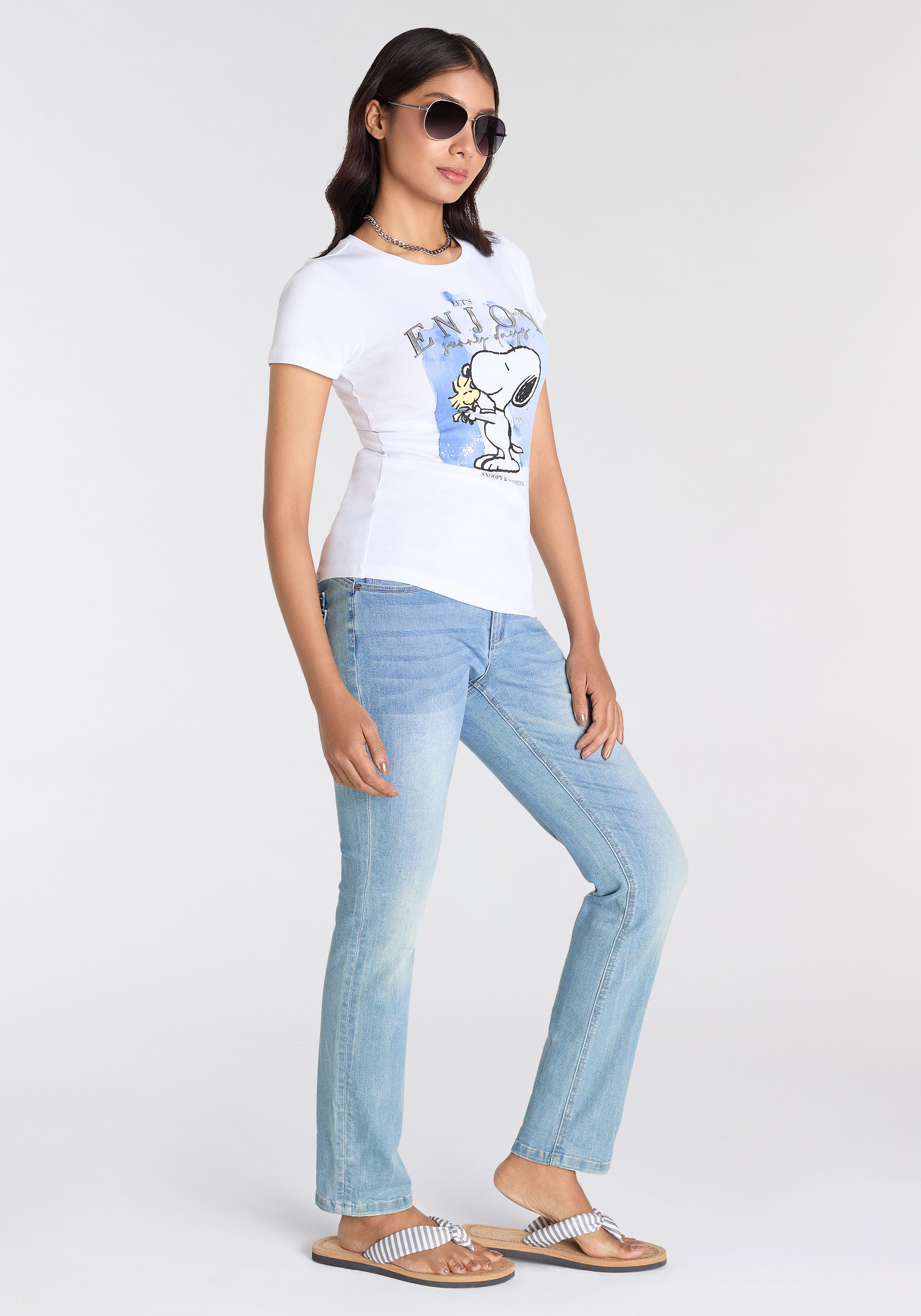 KangaROOS Shirt met korte mouwen met originele snoopy print in licentie