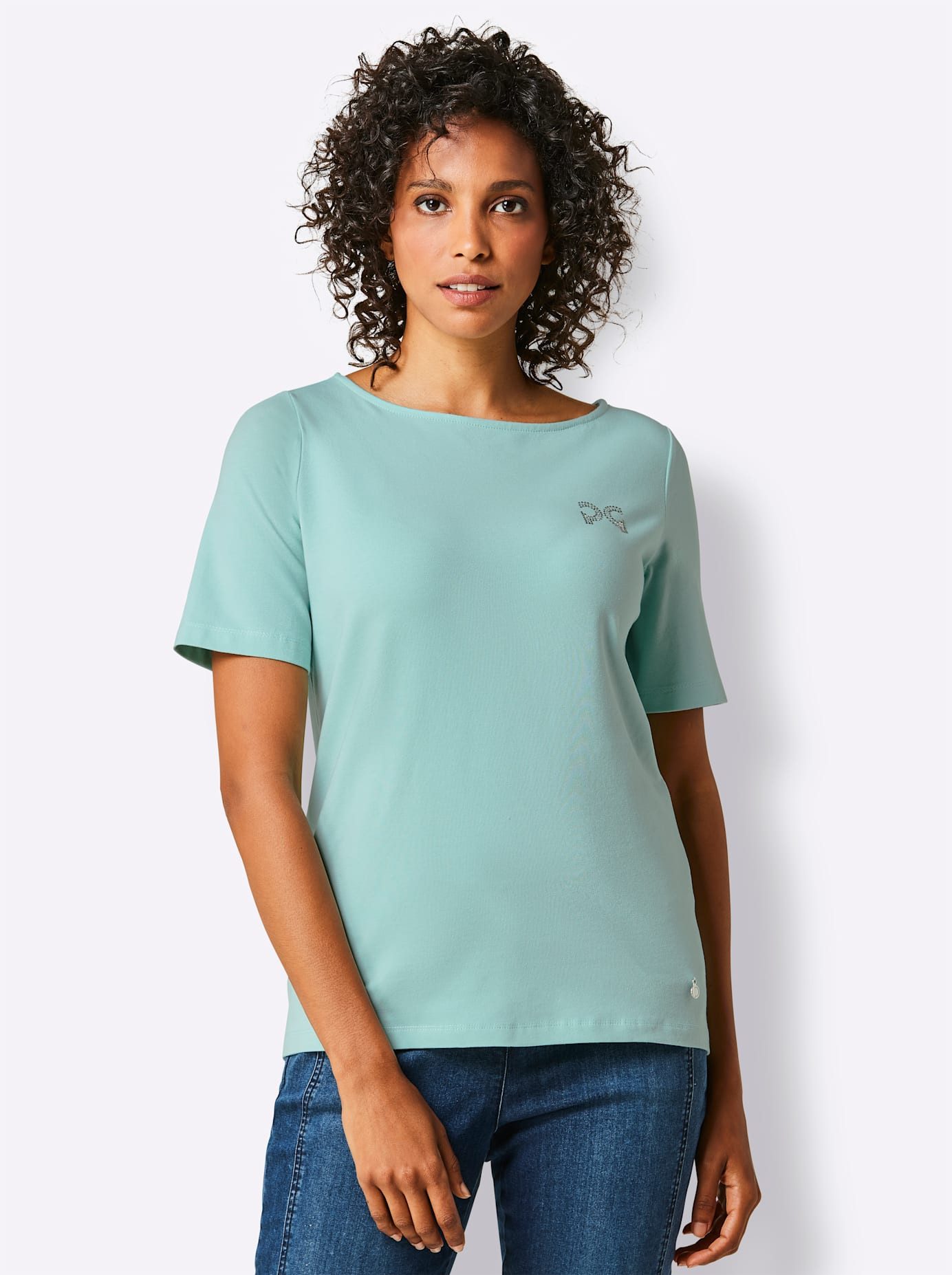 CREATION L PREMIUM Shirt met korte mouwen Pima-katoenen shirt (1-delig)