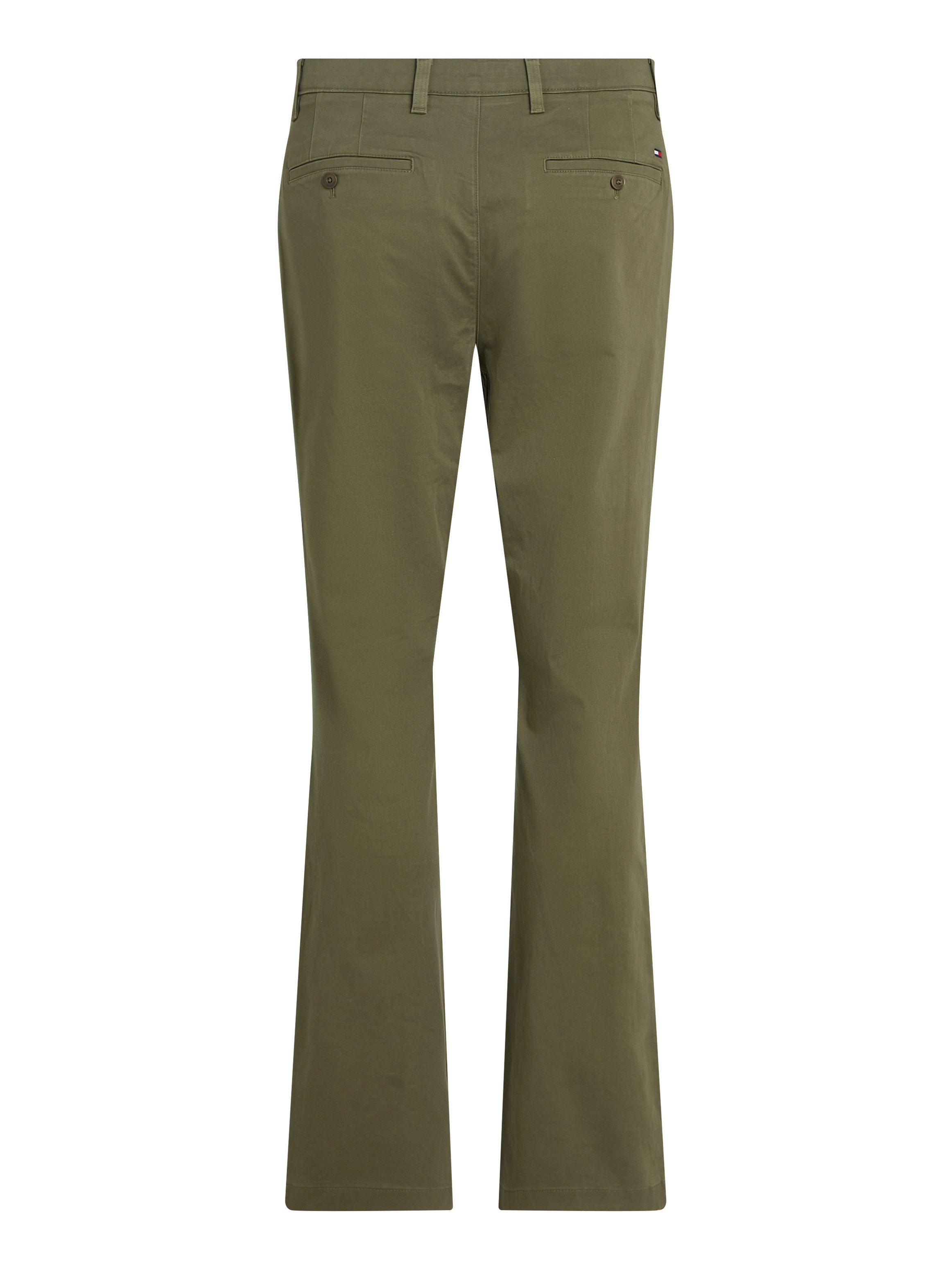 Tommy Hilfiger Chino DENTON CHINO SATIN met achterzakken met knoop, logo-borduursel