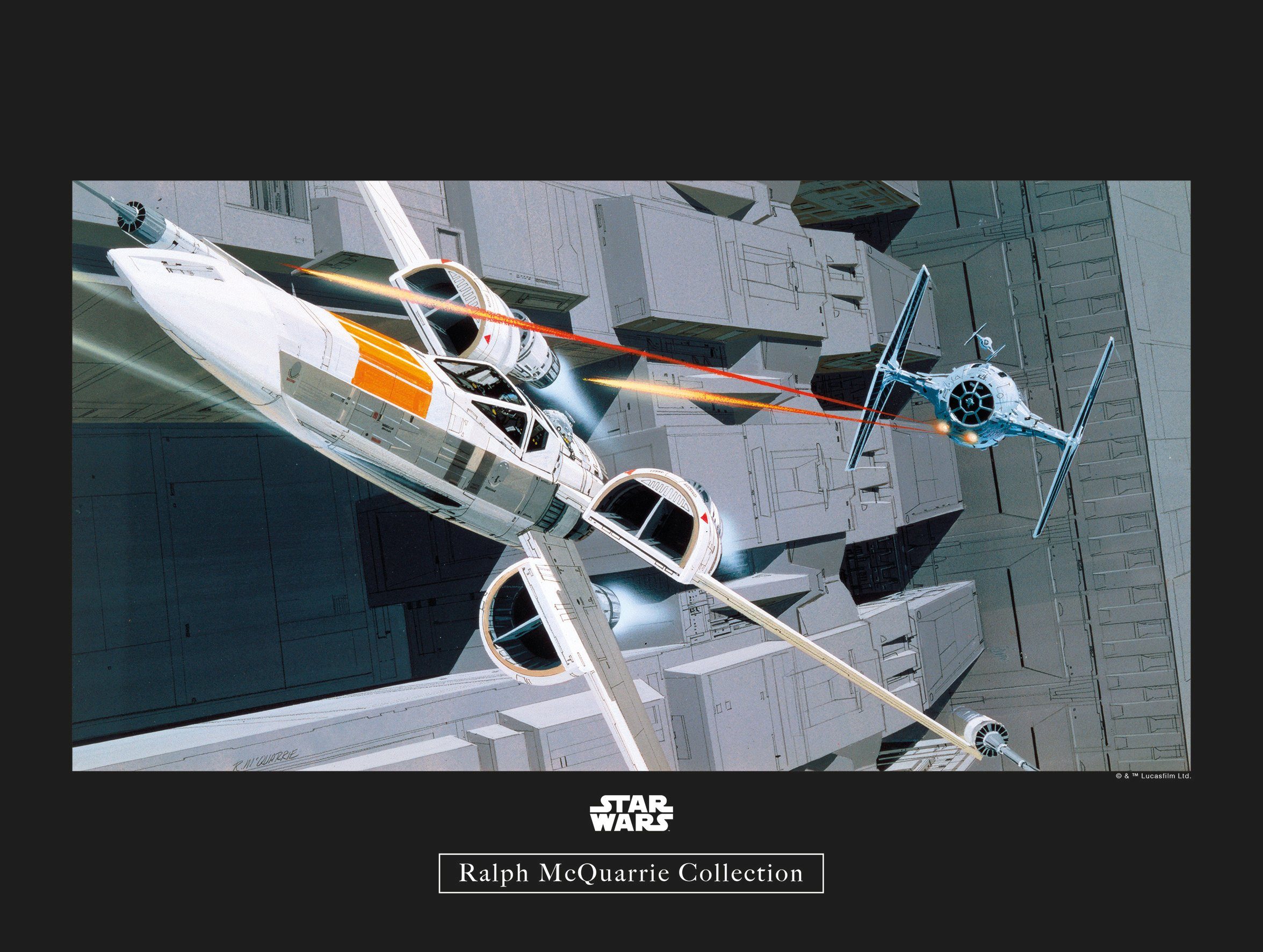 Komar wanddecoratie Star Wars Classic RMQ X-Wing vs TIE-Fighter, zonder lijst