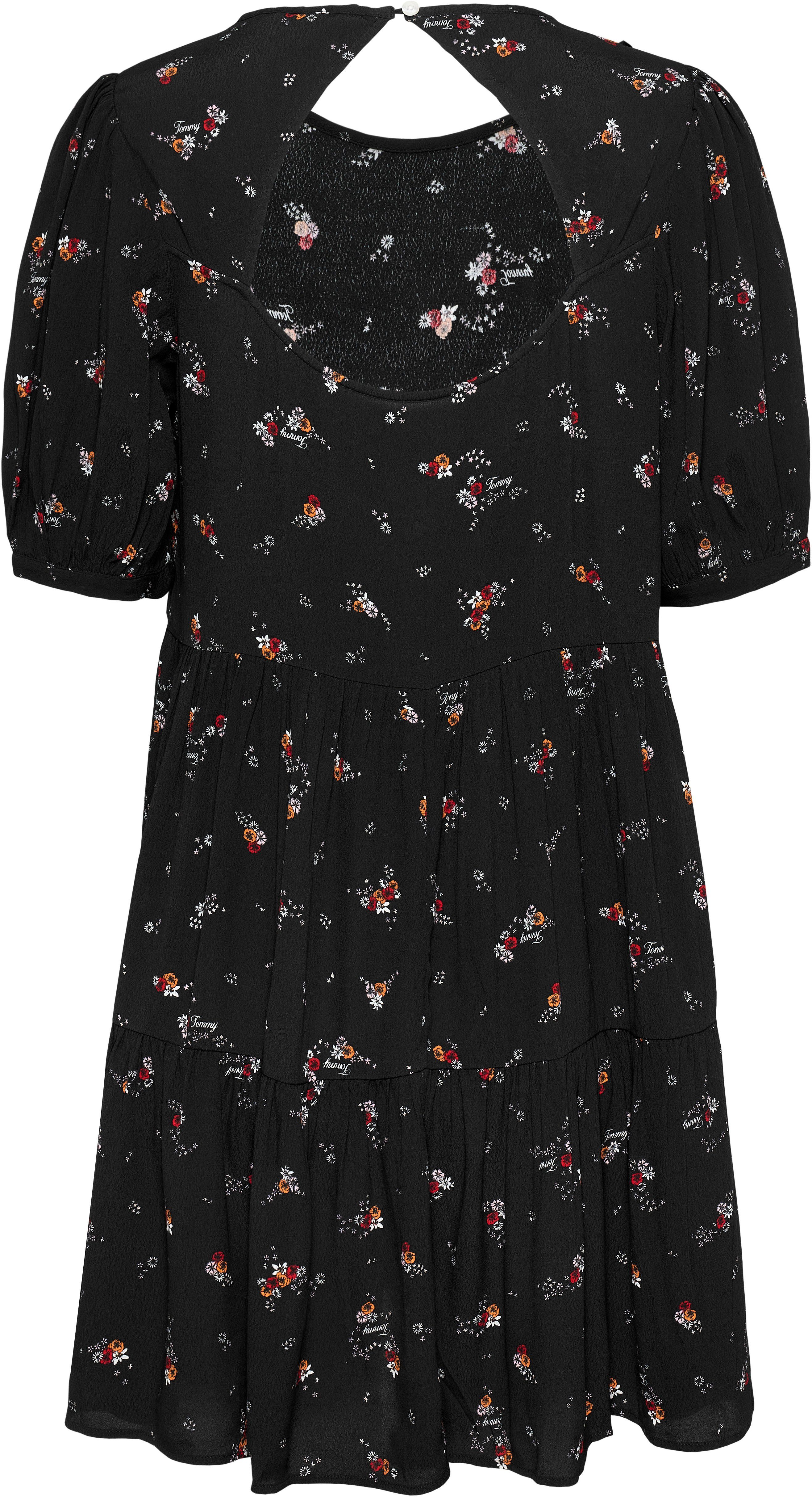 TOMMY JEANS Blousejurk TJW BLACK FLORAL TIERD DRESS EXT