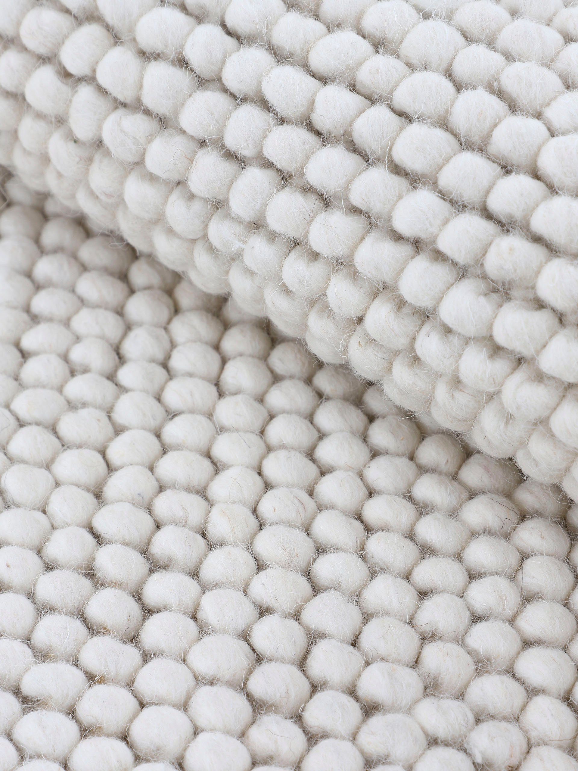 carpetfine Vloerkleed Calo Handgeweven tapijt, uni-kleuren, gemeleerd, handgeweven, 70% wol