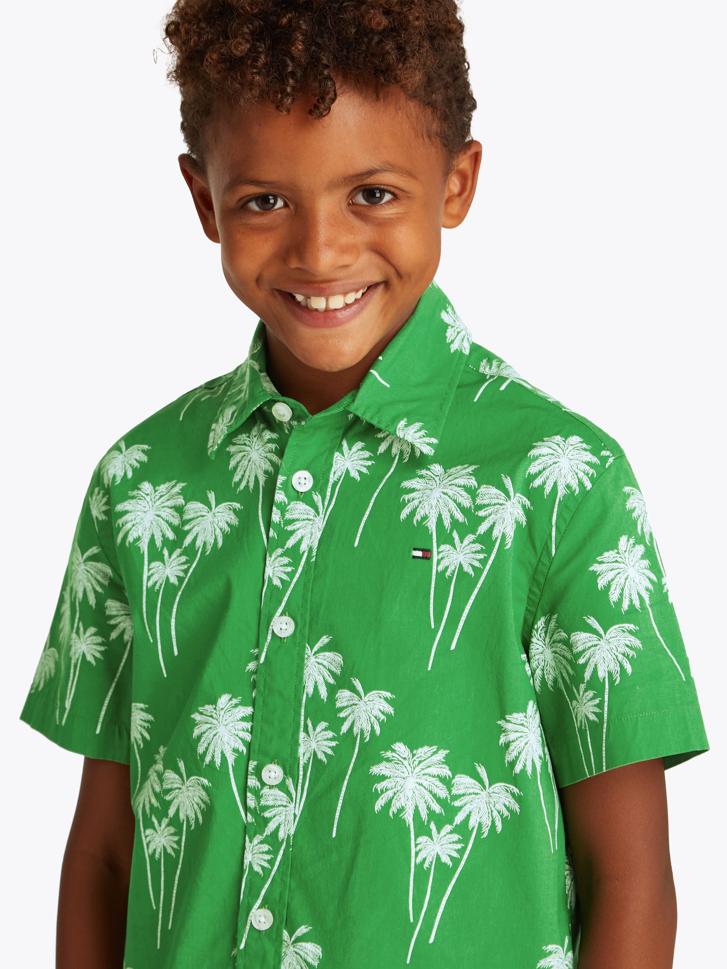 Tommy Hilfiger Shirt met korte mouwen STRETCH POPLIN PRINTED SHIRT SS