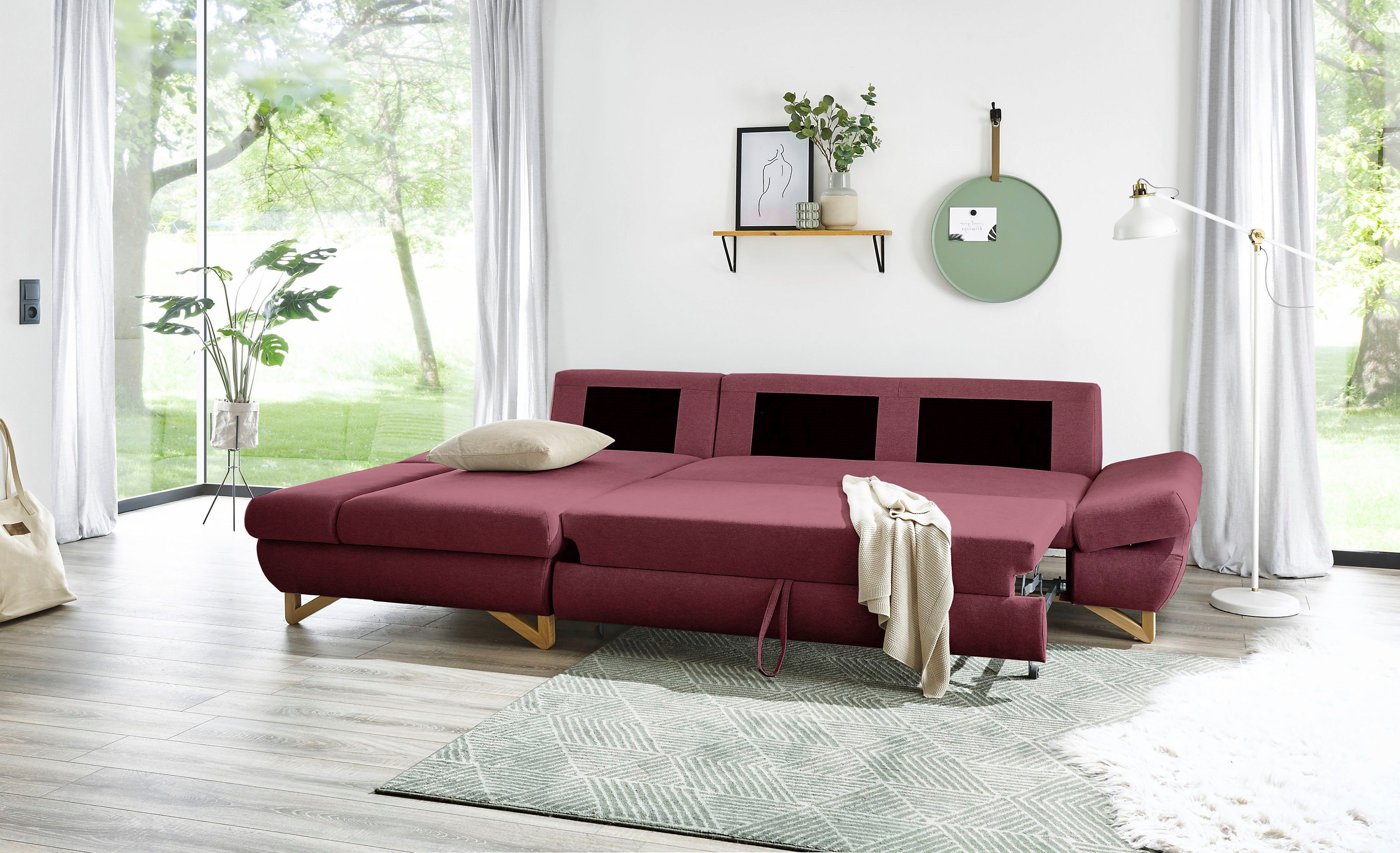 INOSIGN Slaapbank City/Giron comfortabele slaapbank (ligoppervlak 245 x 138 cm) en bedlade