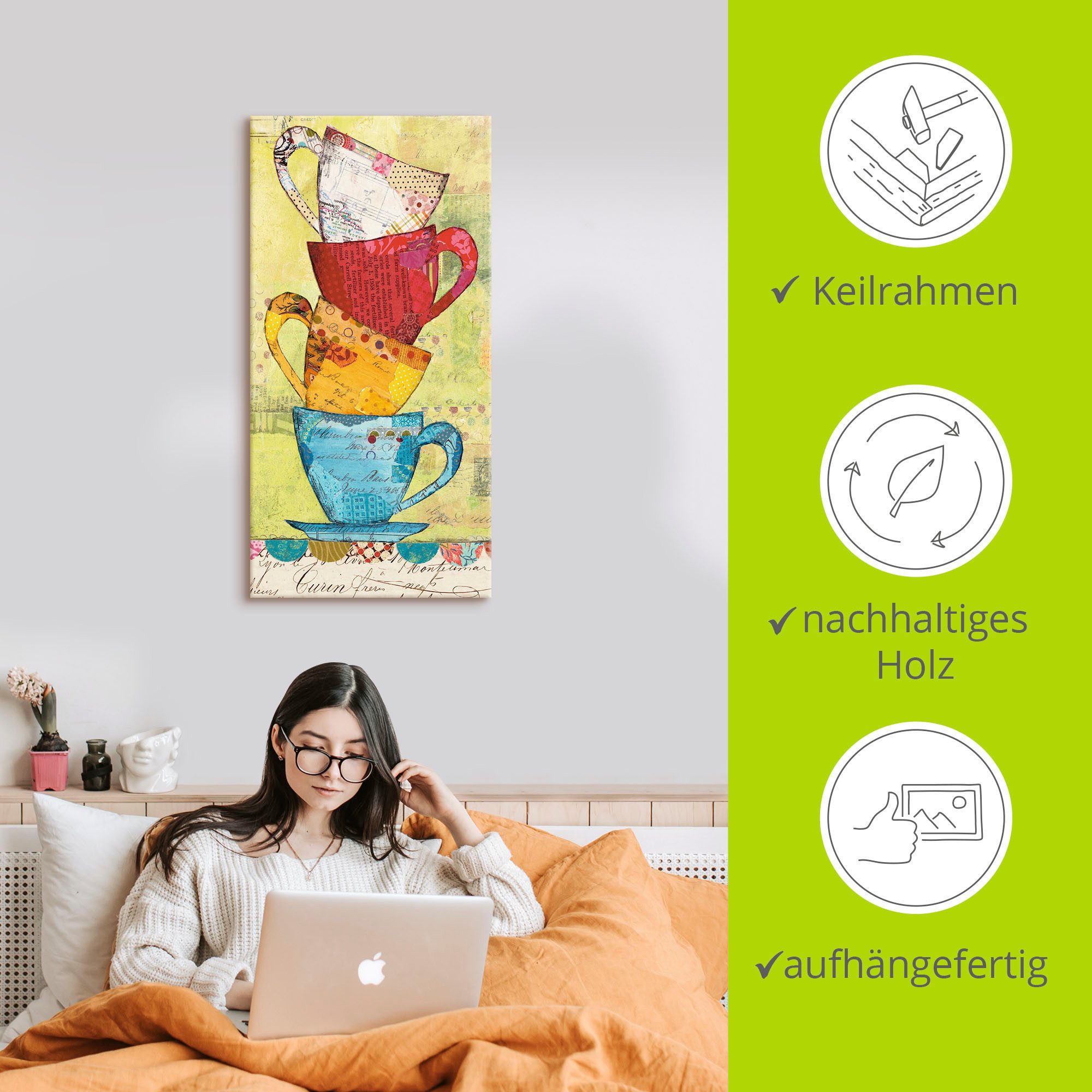 Artland Artprint Kom voor koffie als artprint op linnen, poster, muursticker in verschillende maten