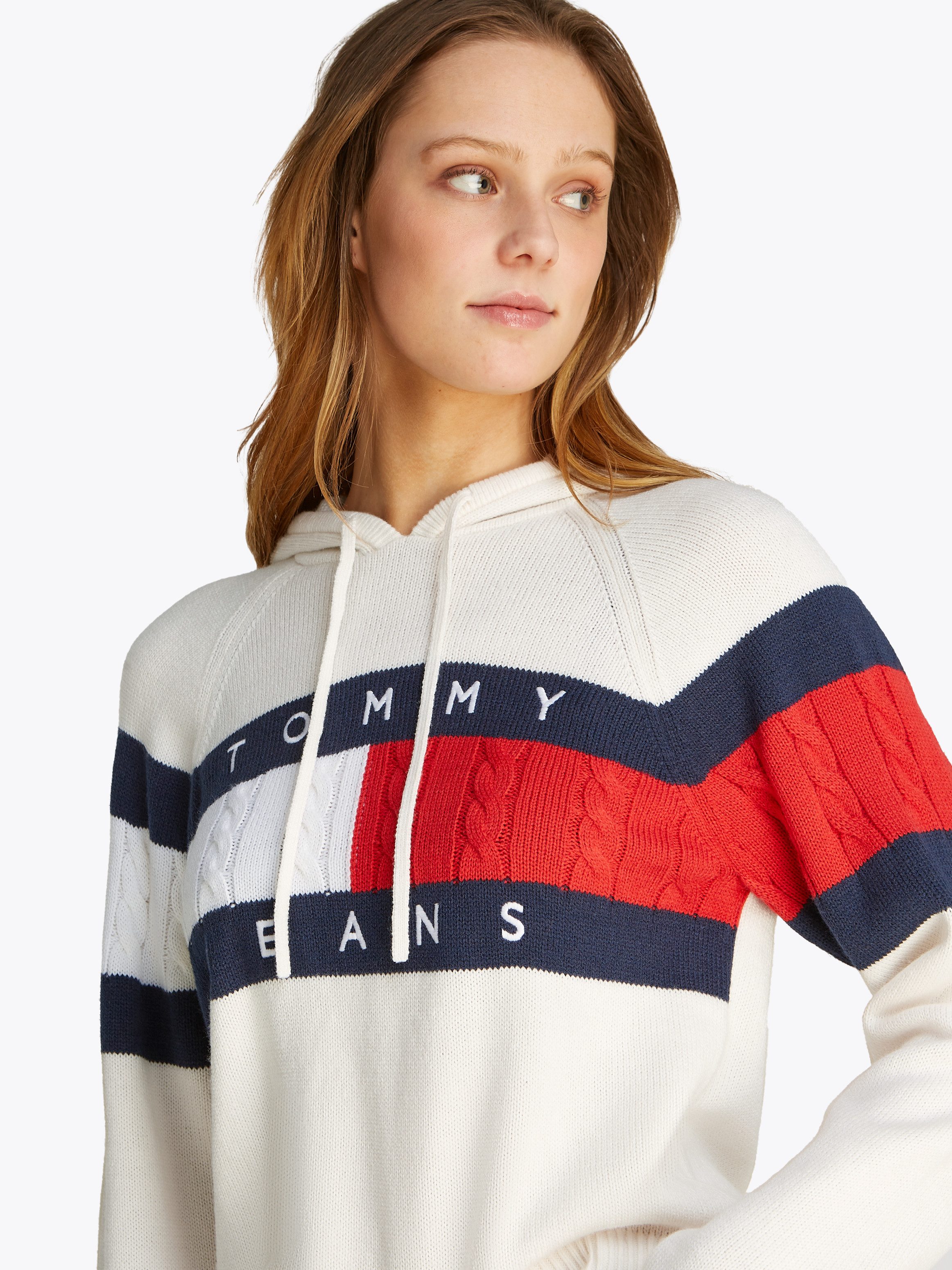 TOMMY JEANS Capuchontrui TJW CENTER FLAG HOOD SWEATER EXT