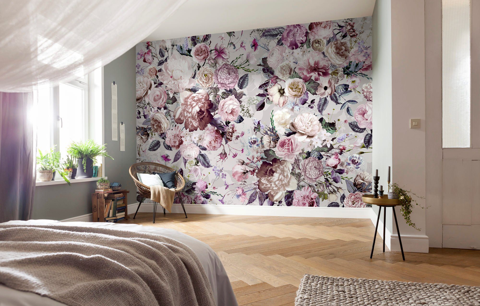 Komar Vliesbehang Digitale print vlies - Lovely Blossoms - Afmeting 350 x 250 cm