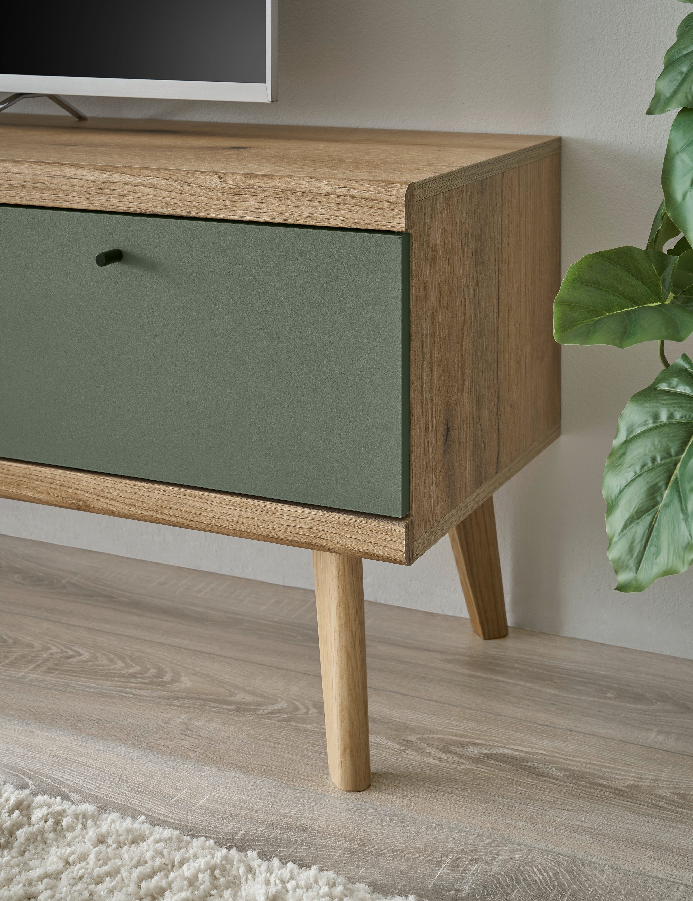 INOSIGN Wandmeubel MAVAS in moderne trendkleur, handgrepen van metaal (zwart), breedte 324 cm (set, 4-delig)