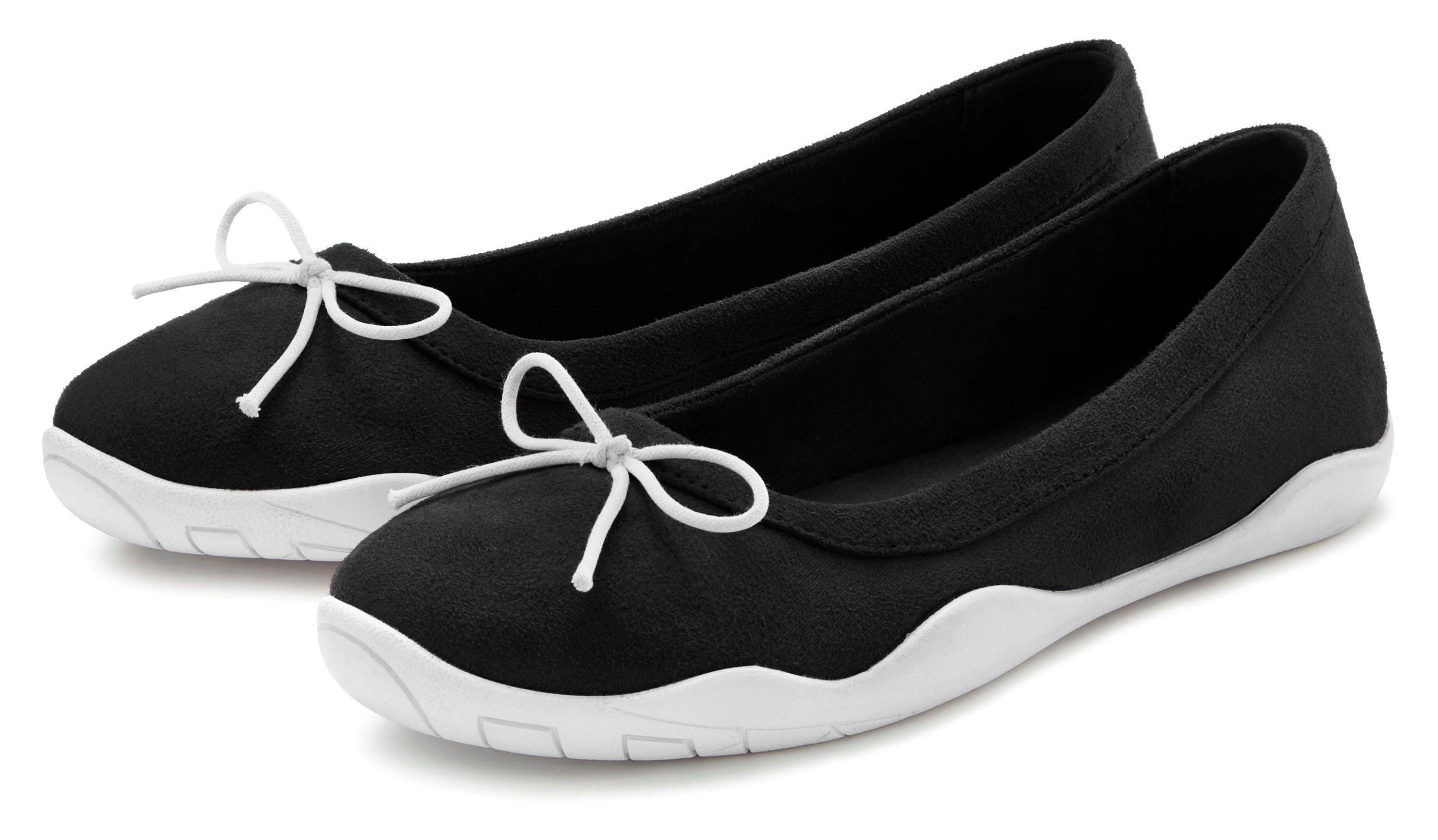 Lascana Ballerina's Sneaker, lichte vrijetijdsschoen, sneaker, instapper, lage schoen, platte zool vegan