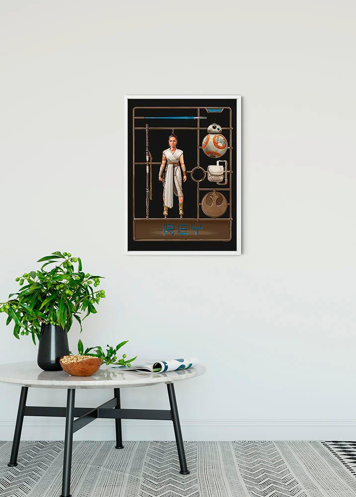 Komar Wanddecoratie Star Wars Toy Rey Wanddecoratie voor de kinderkamer - zonder lijst (1 stuk)