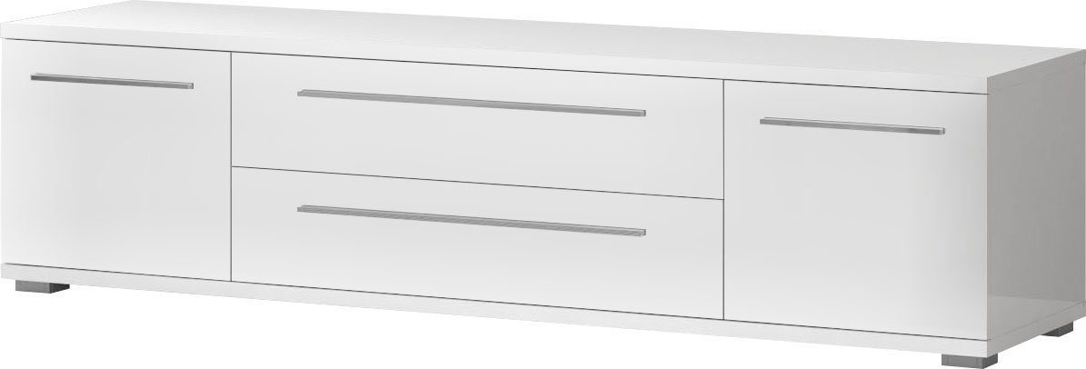 Places of Style Tv-meubel Piano TV-kast in breedte 165 of 180 cm met soft-close functie Hoogglans UV-gelakt, Br 180 cm met verschillende deur- en ladeafmetingen