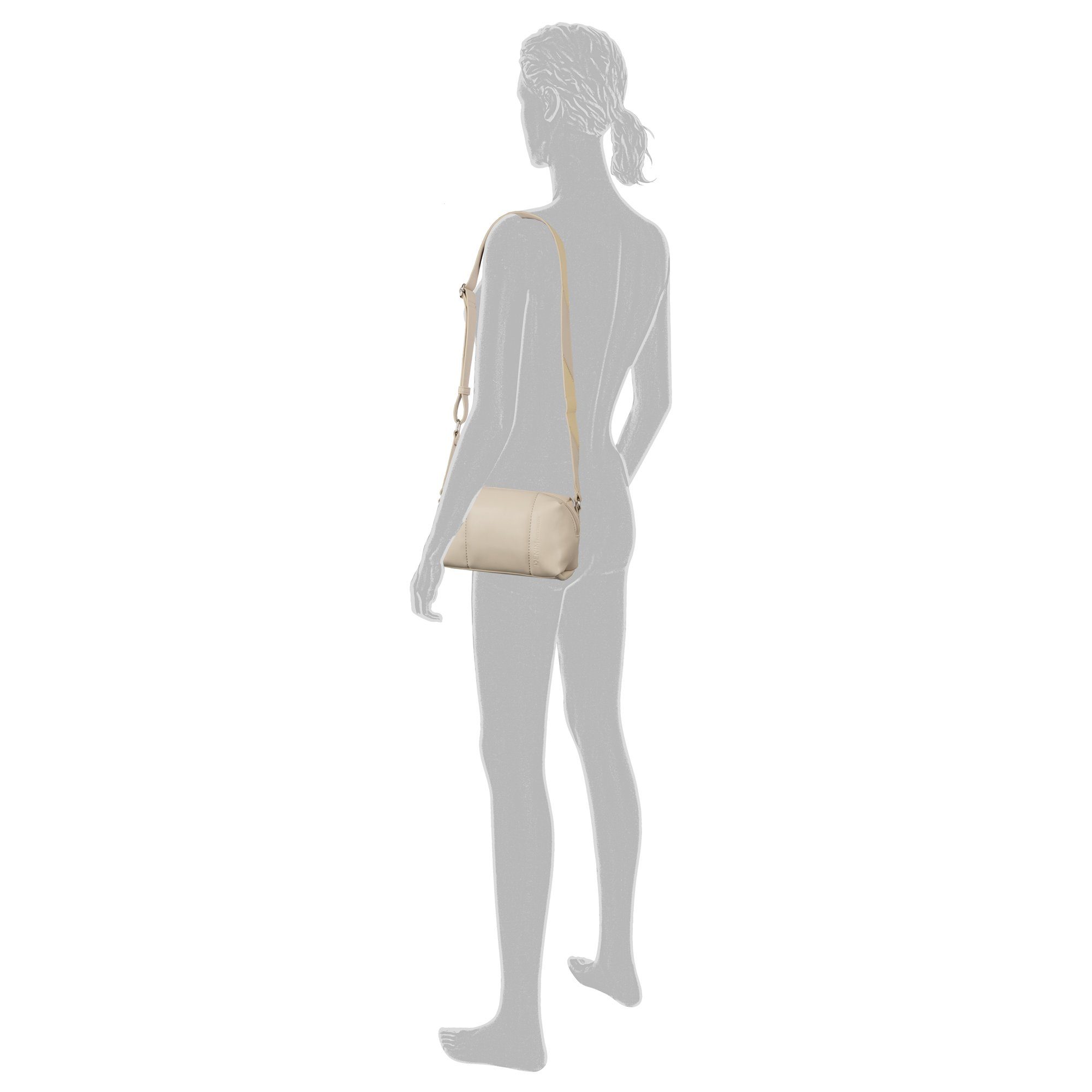 Tom Tailor Denim Handtas Allya van zacht licht gewatteerd kunstleer met decoratieve stiksels