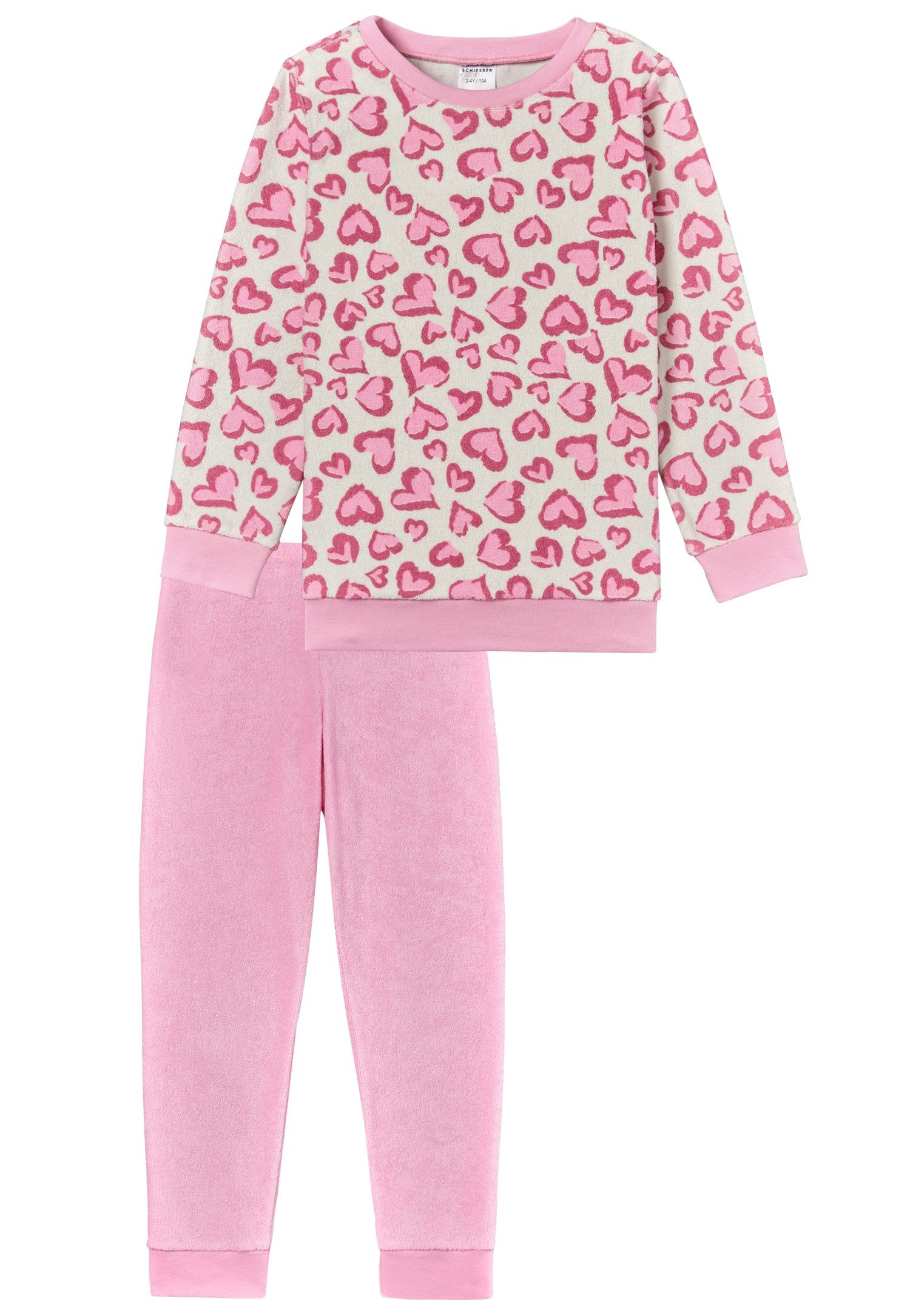 Schiesser Pyjama met comfortabele boordafsluitingen aan de mouwen en benen (2-delig)