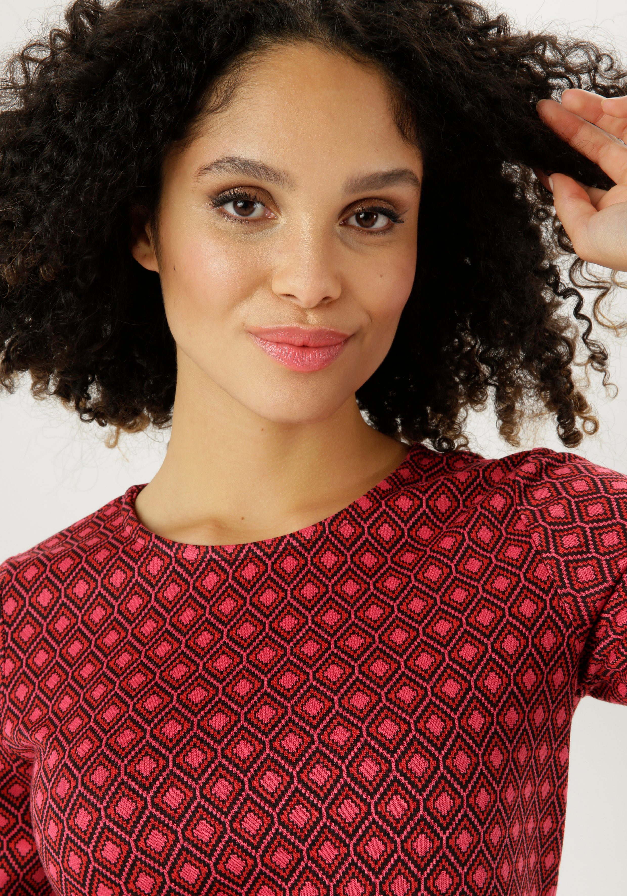 Aniston SELECTED Jerseyjurk in jacquardkwaliteit