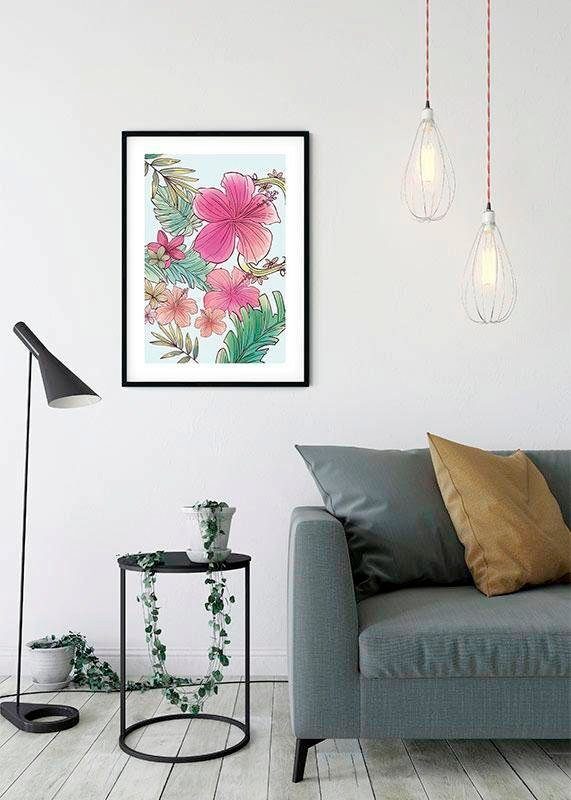 Komar Wanddecoratie Ariel Flowers Wanddecoratie voor de kinderkamer - zonder lijst (1 stuk)