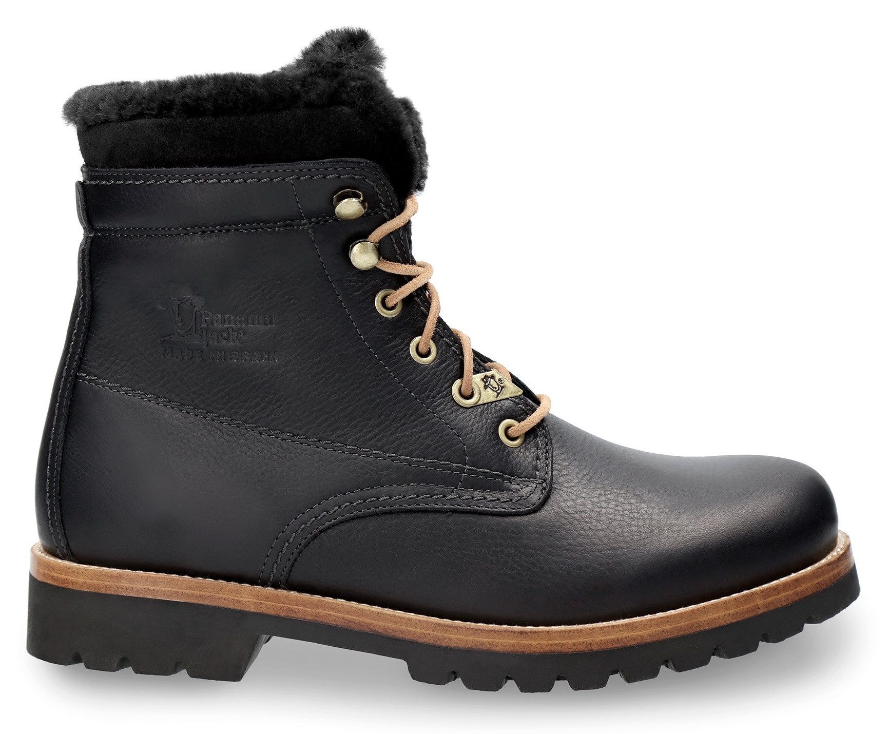 Panama Jack Winterlaarzen Aviator Igloo , blokhak, winterlaarsjes, veterboots met logo-patch