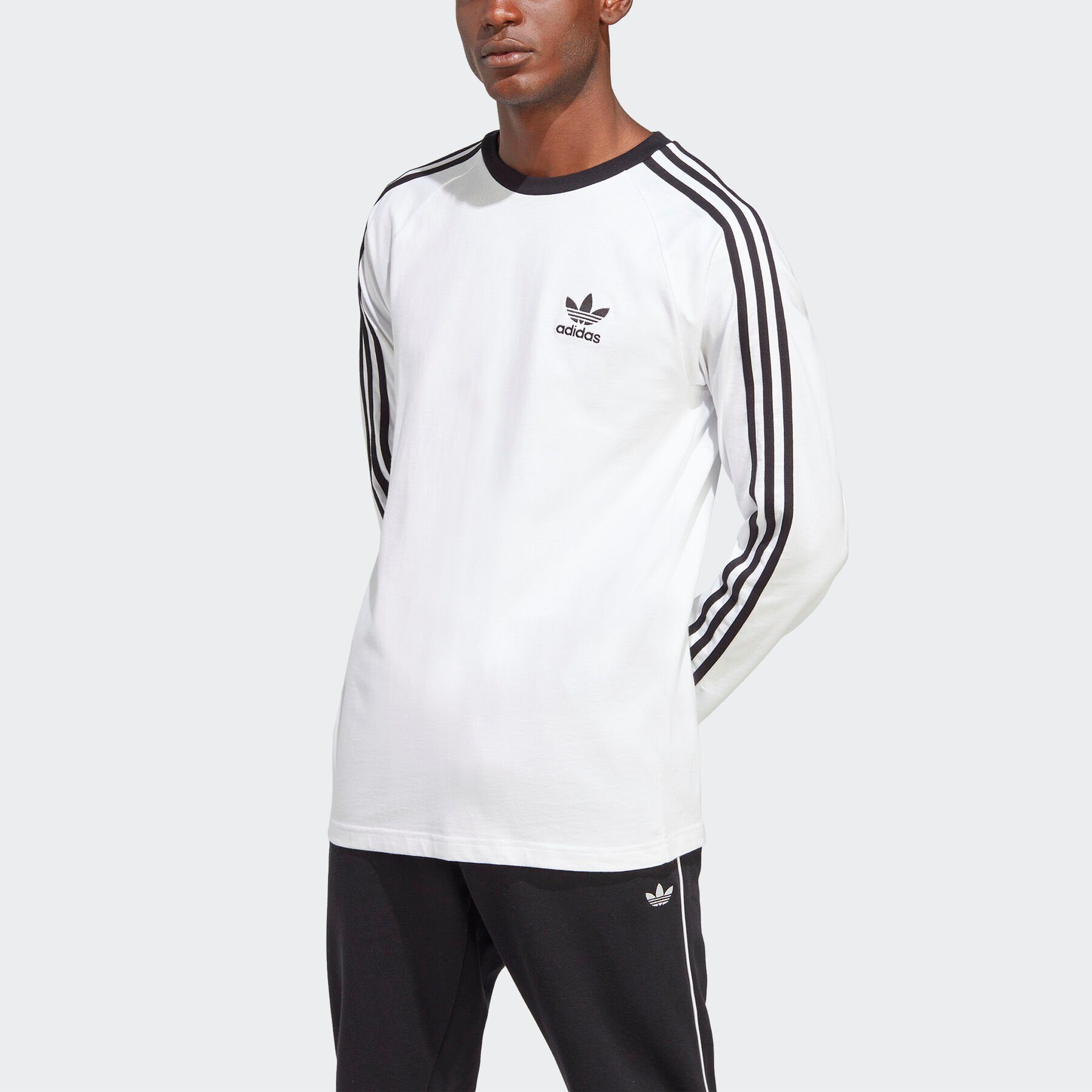adidas Originals Shirt met lange mouwen 3-STRIPES LS T (1-delig) heren fitness maat XL wit