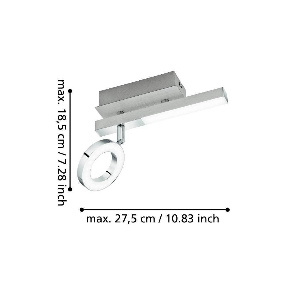 EGLO Led-wandlamp CARDILLIO 1 plafondlamp, chroom, 1-vlamig, draaibare lampenkoppen