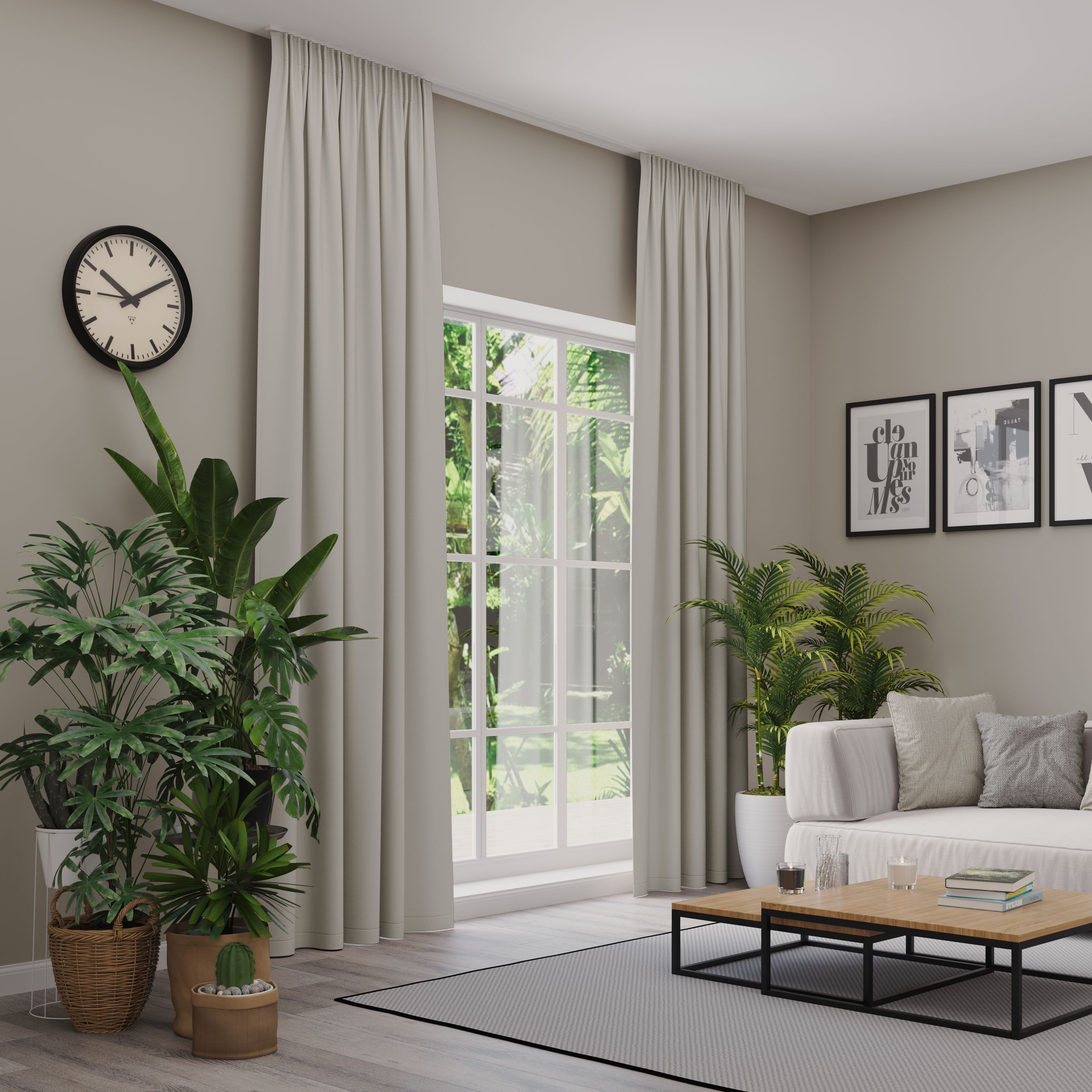 Neutex for you! Gordijn Insula kant & klaar gordijnen maat 137 cm x 145 cm beige