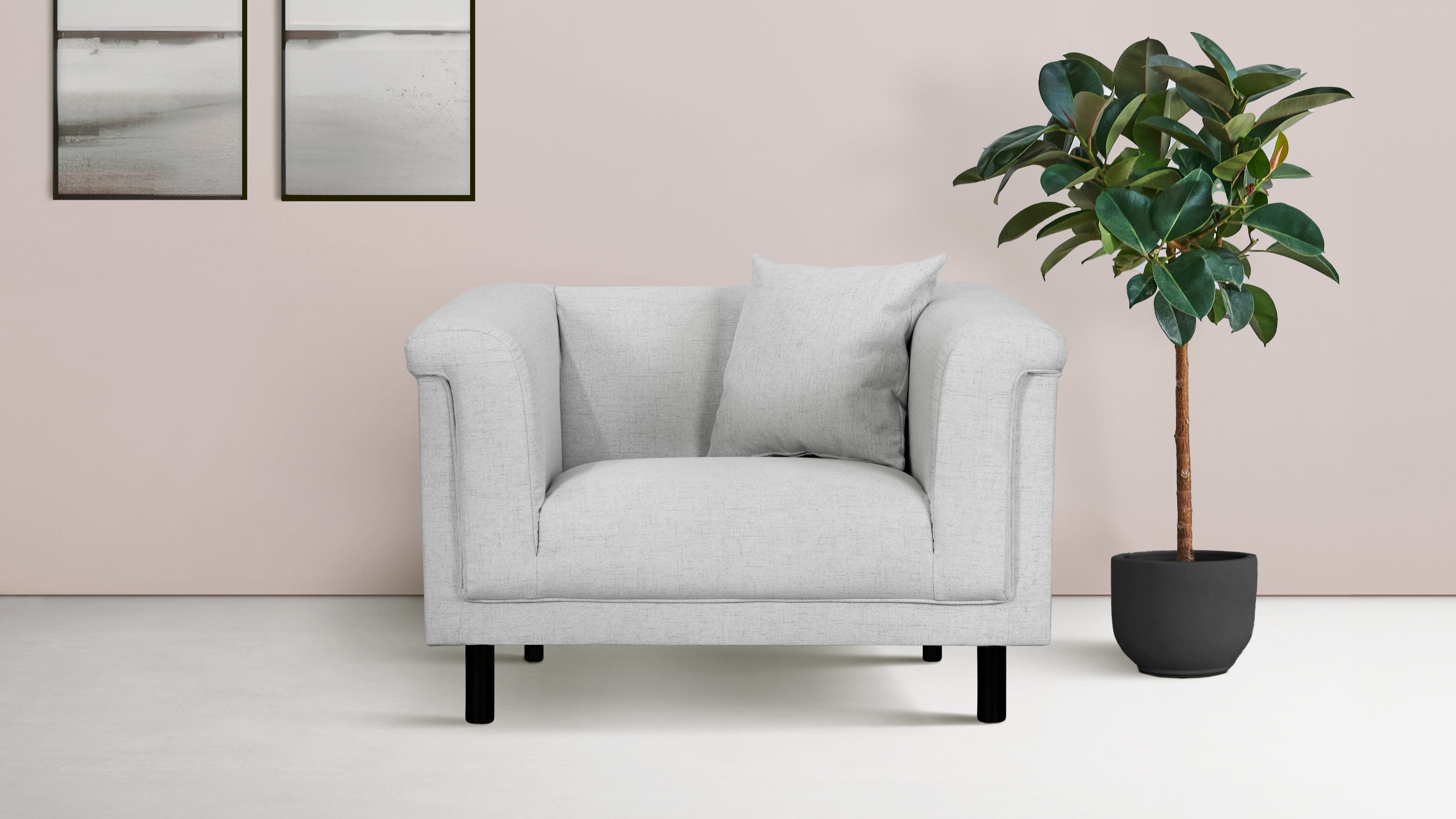 INOSIGN Fauteuil AGNIA BxDxH: 100x85x71 cm incl. sierkussens, ook in cord en bouclé fauteuils grijs