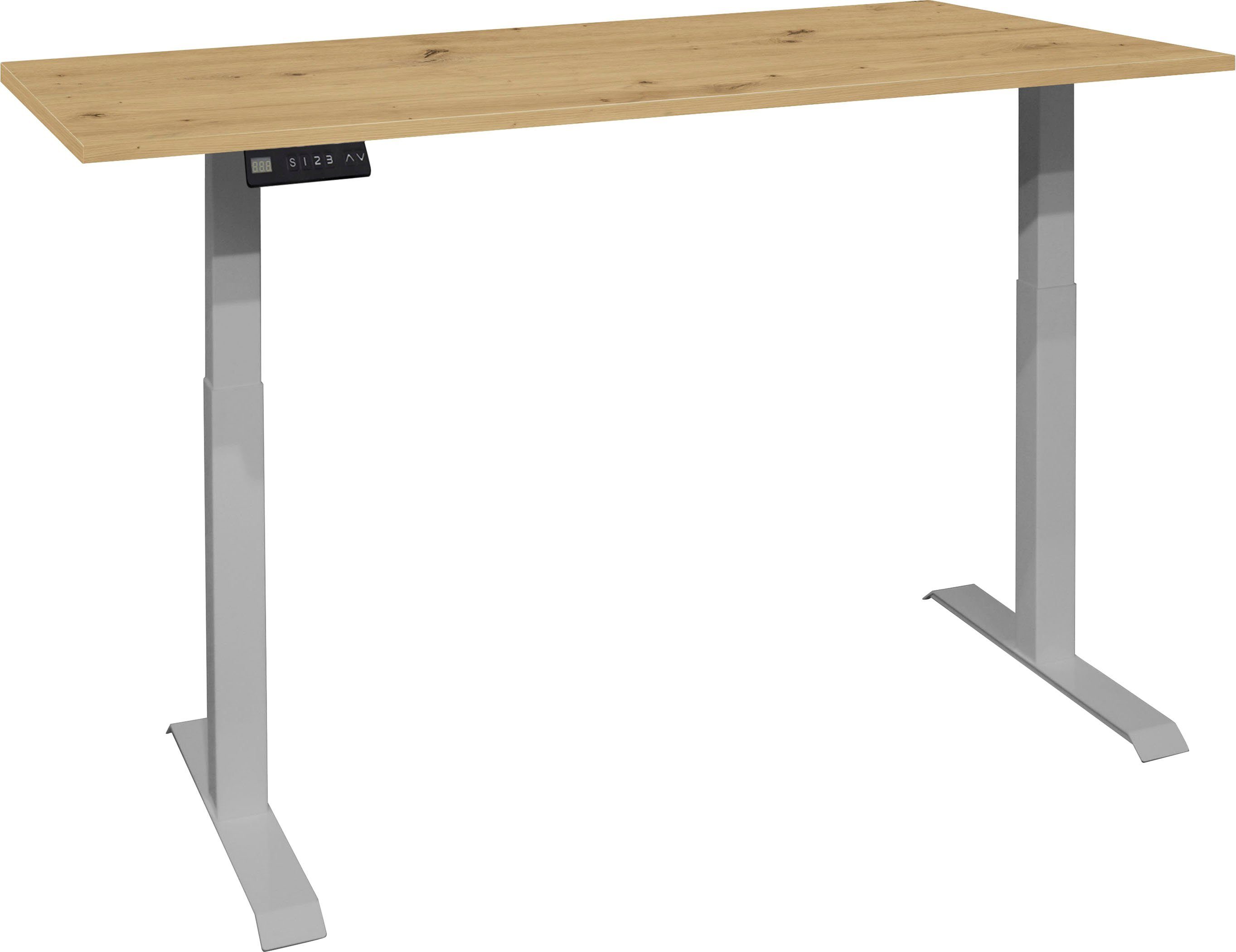 Mäusbacher Bureau Big System Office Breedte 160 cm, elektrisch in hoogte verstelbaar bureaus beige