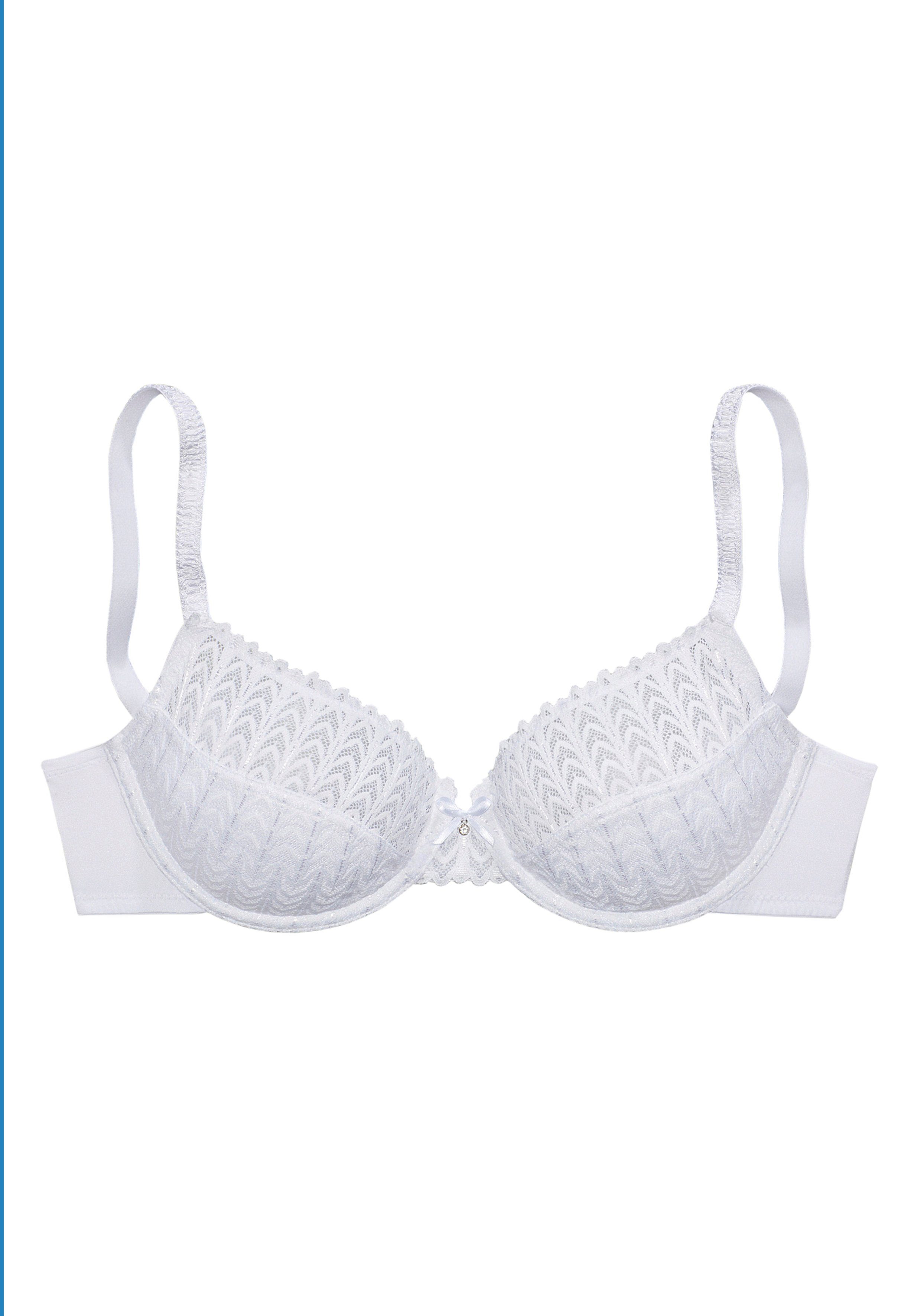 s.Oliver RED LABEL Beachwear Beugel-bh met transparante bovenste cuphelften van grafische kant, dessous