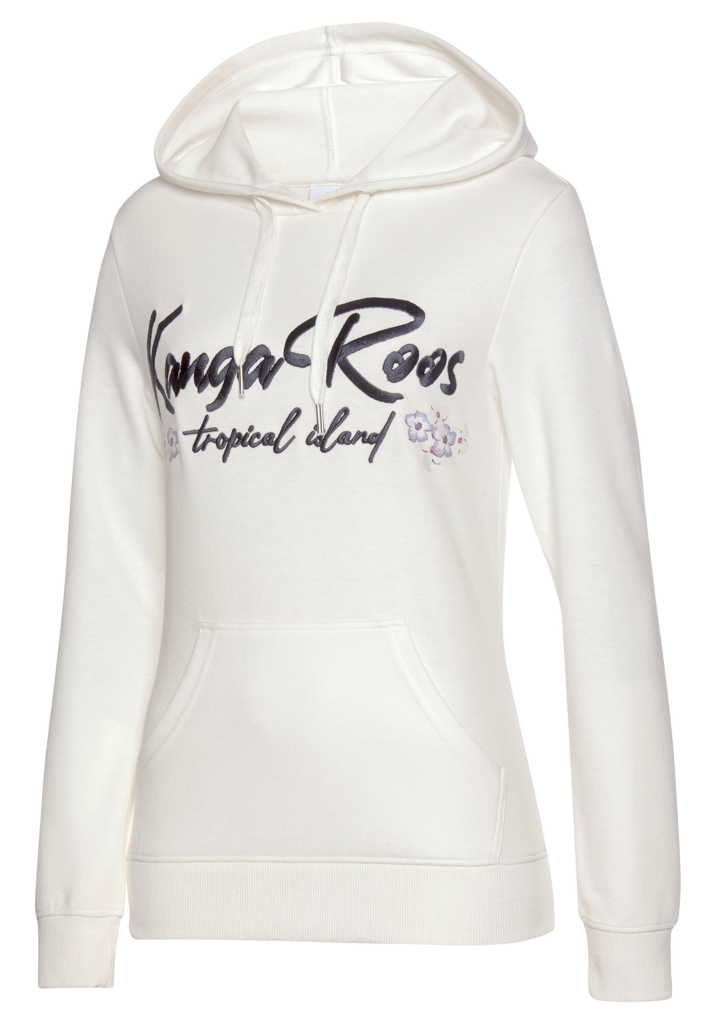 KangaROOS Hoodie Met borduurwerk en bloemenprint, loungepak, hoodie