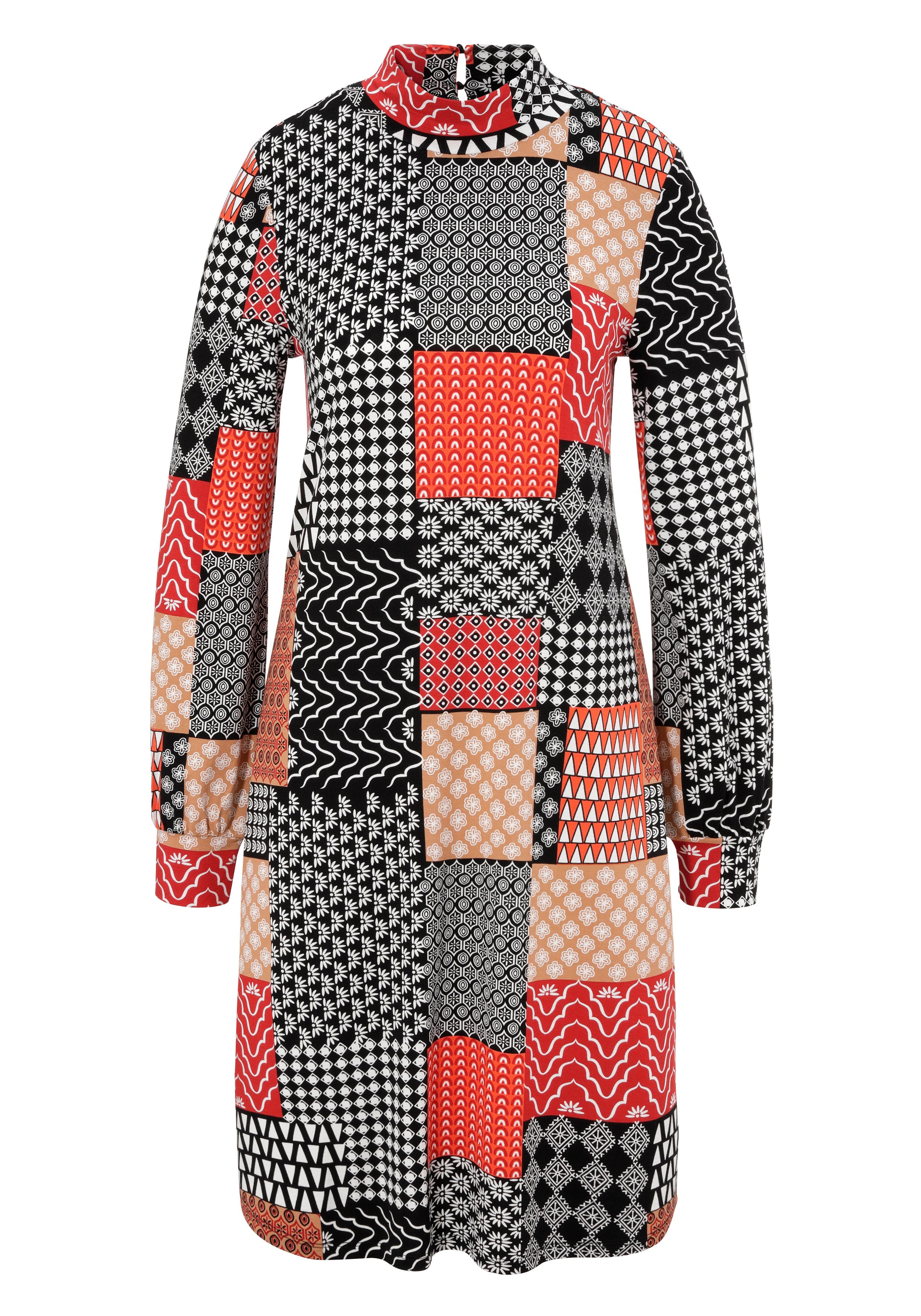 Aniston CASUAL Jerseyjurk met extravagante patroonmix in patch-dessin