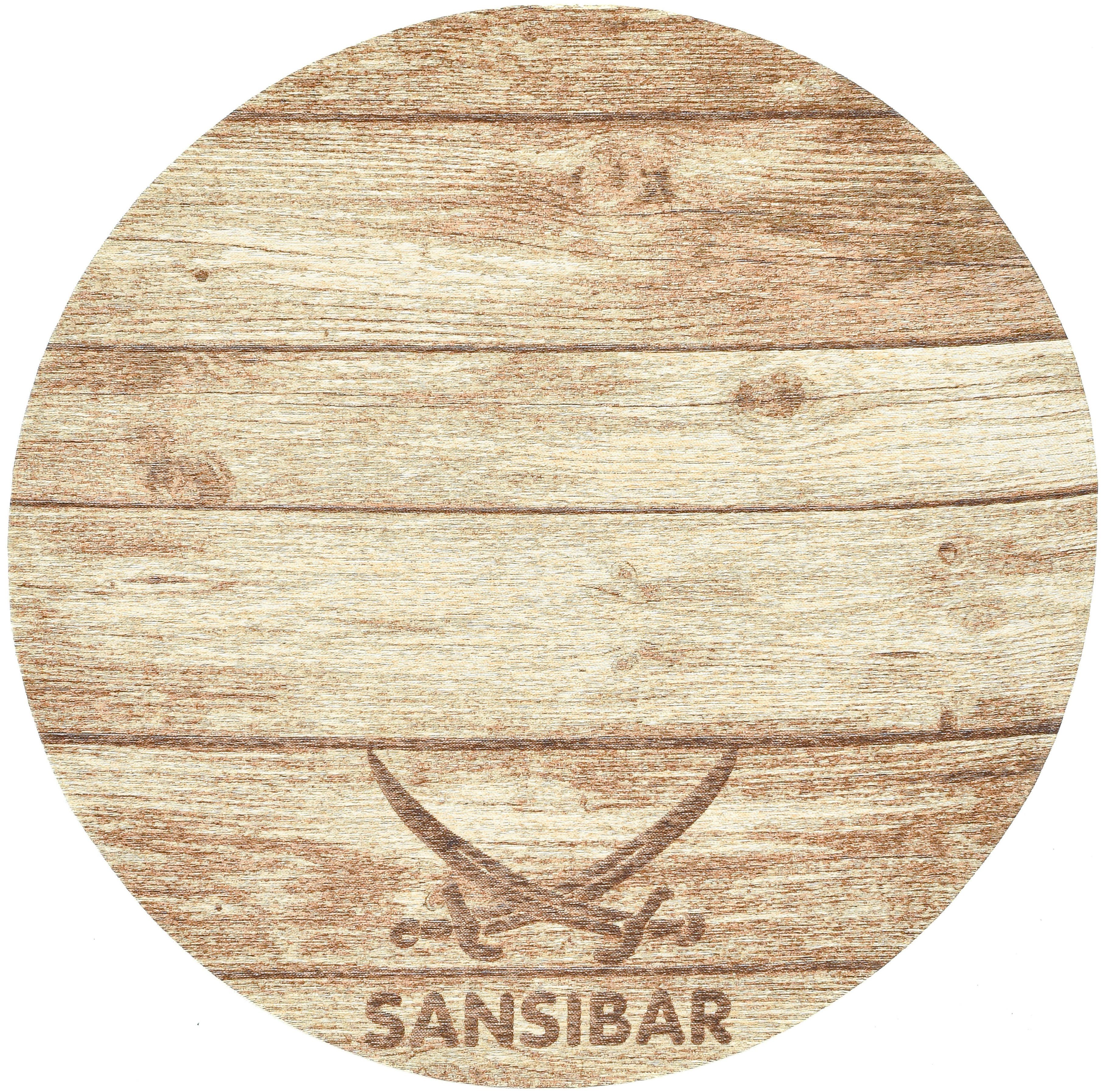 Sansibar Vloerkleed Keitum 009 Vlakweefsel, motief Houten Planken & gekruiste Zwaarden