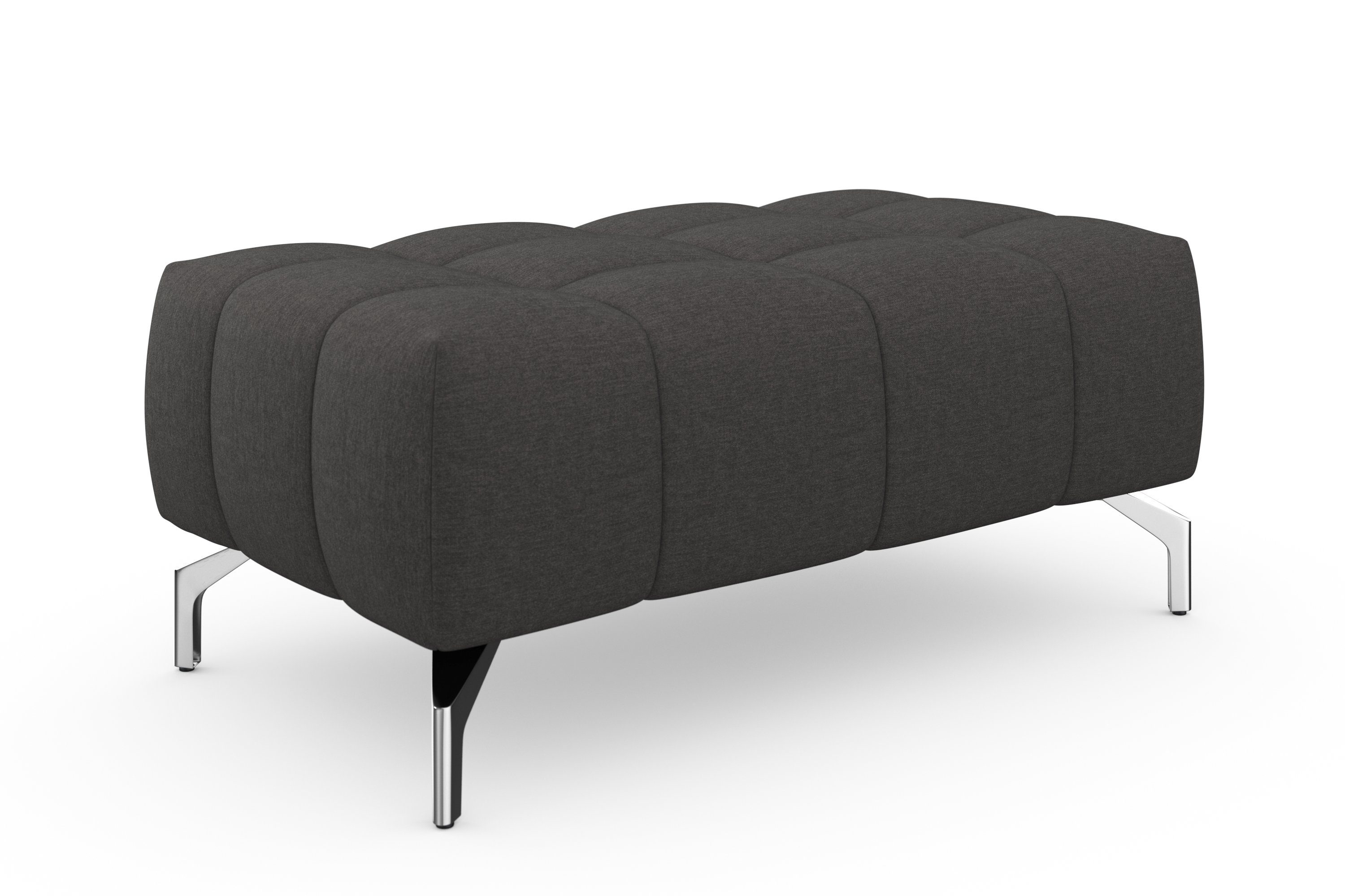 sit&more Hocker Blauw met zilverkleurige poten