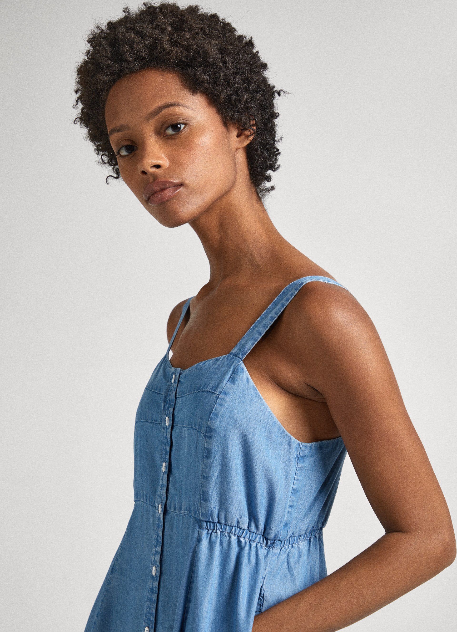 Pepe Jeans Zomerjurk EDITH in jeanslook, van zomerse kwaliteit