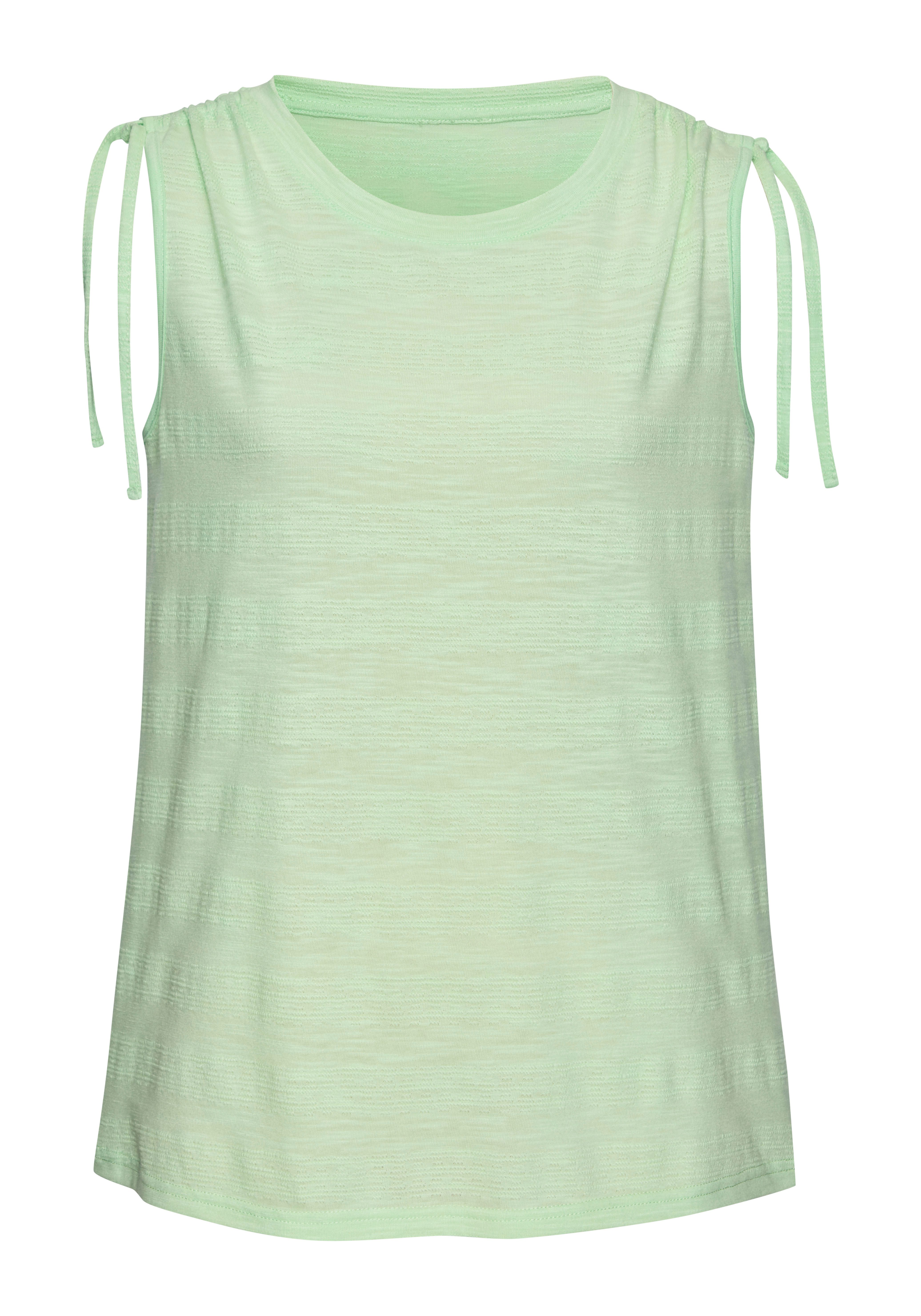 Vivance Tanktop Met verstelbare rimpeling op de schouder van onderhoudsvriendelijke kwaliteit met katoen (Set van 2)