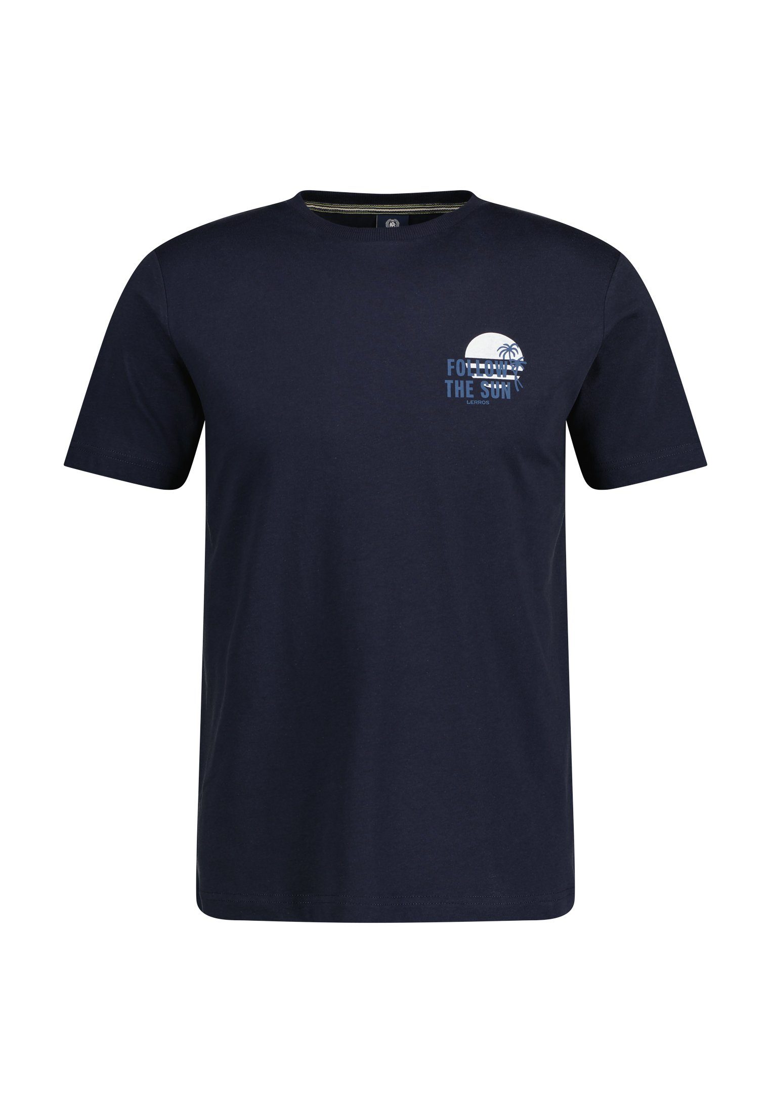 Lerros T-shirt LERROS T-shirt met borstprint *Follow the sun*