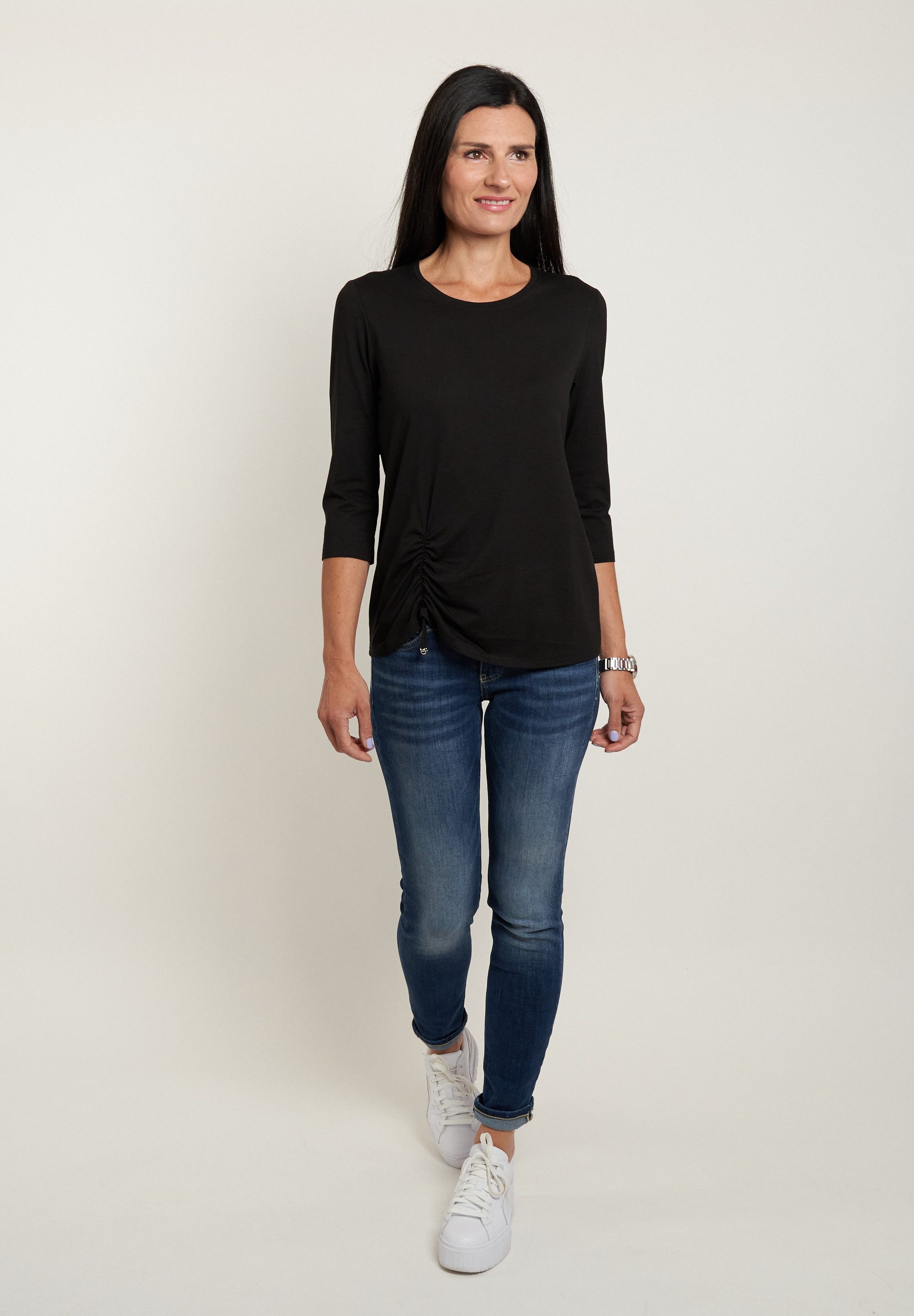 Seidel Moden Shirt met 3/4 mouwen Made in Germany dames shirts met 3/4 mouwen maat 40 zwart