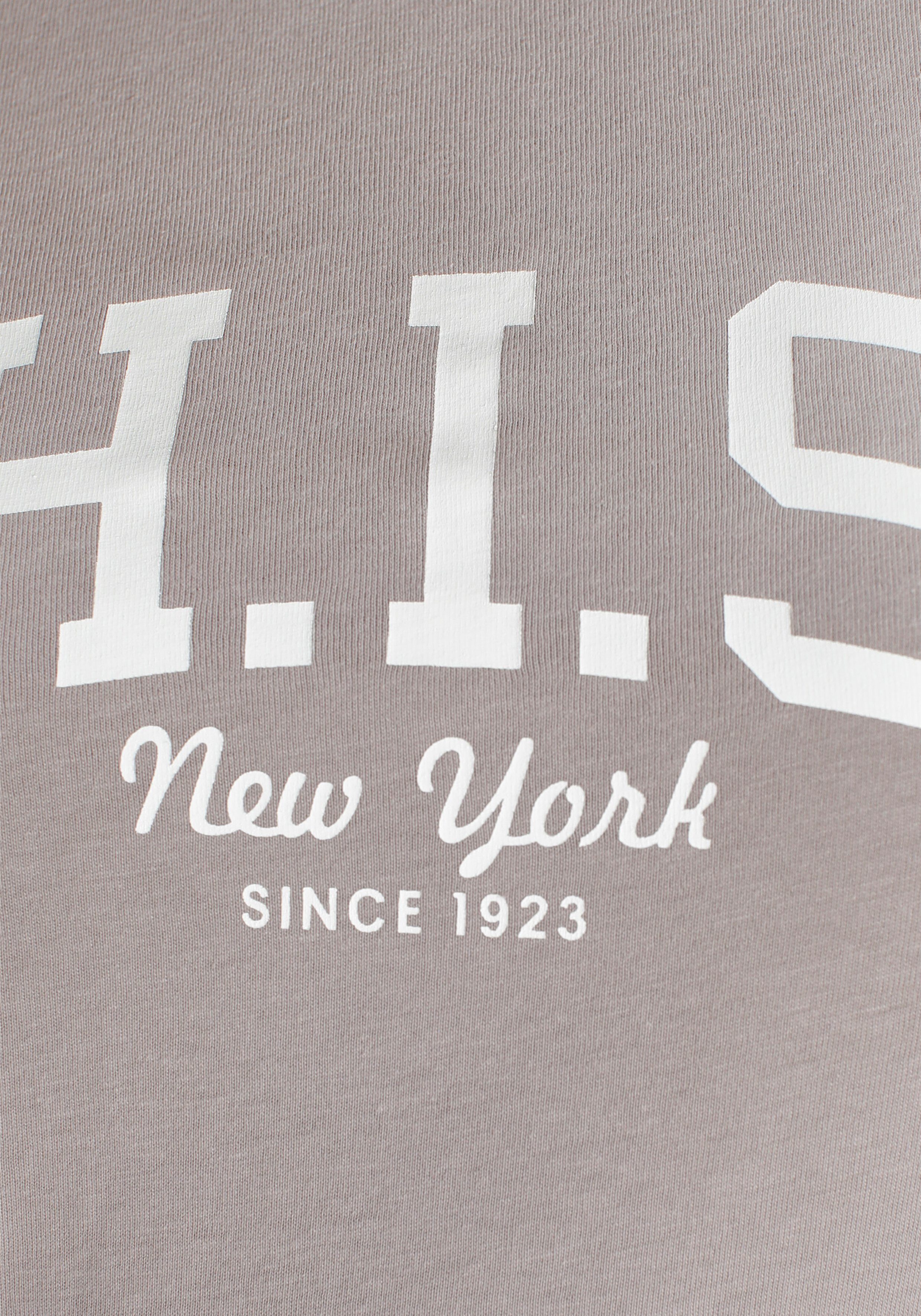 H.I.S T-shirt bedrukt, voor vrije tijd, van katoen