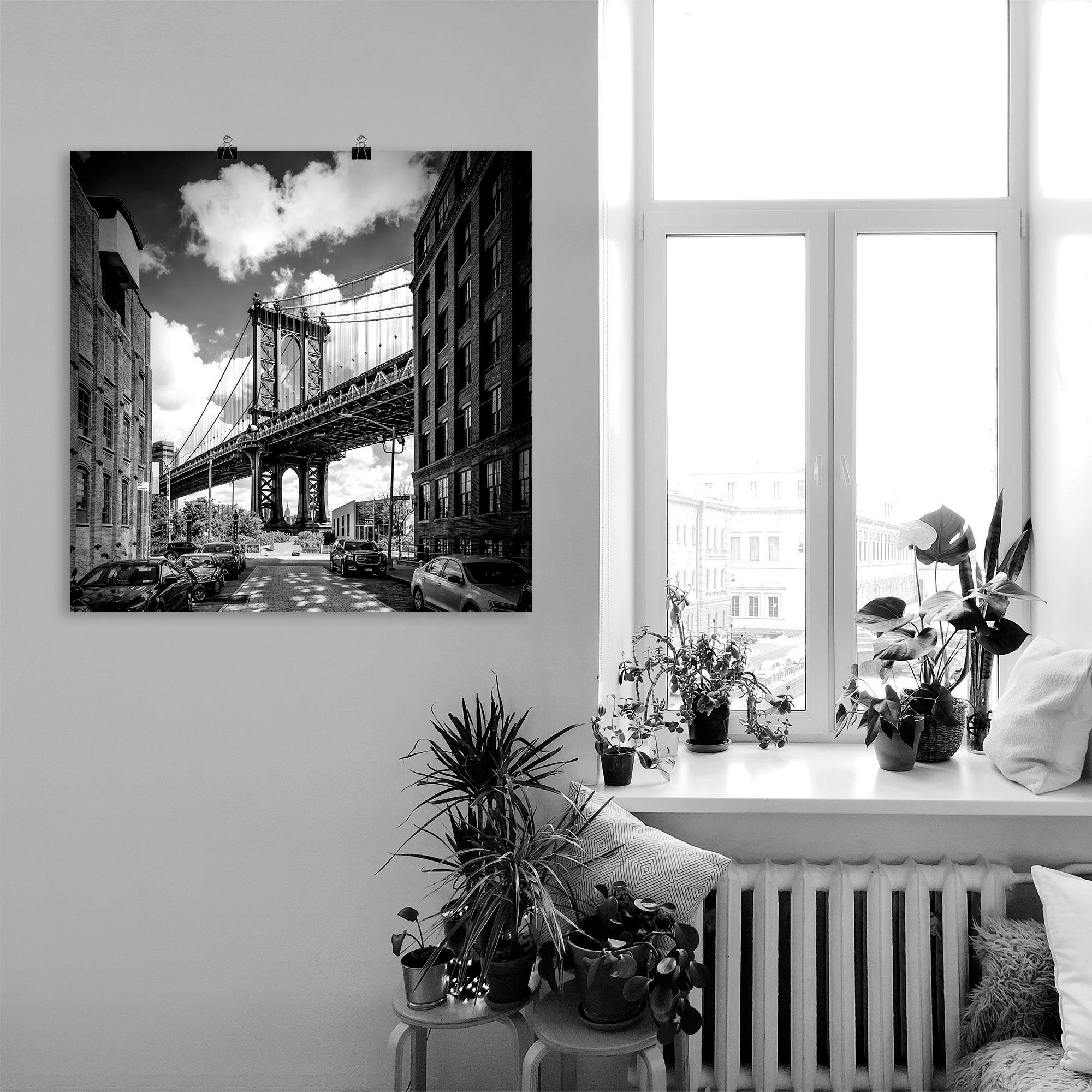 Artland Poster New York City Manhattan Bridge I als artprint van aluminium, artprint op linnen, muursticker of poster in verschillende maten