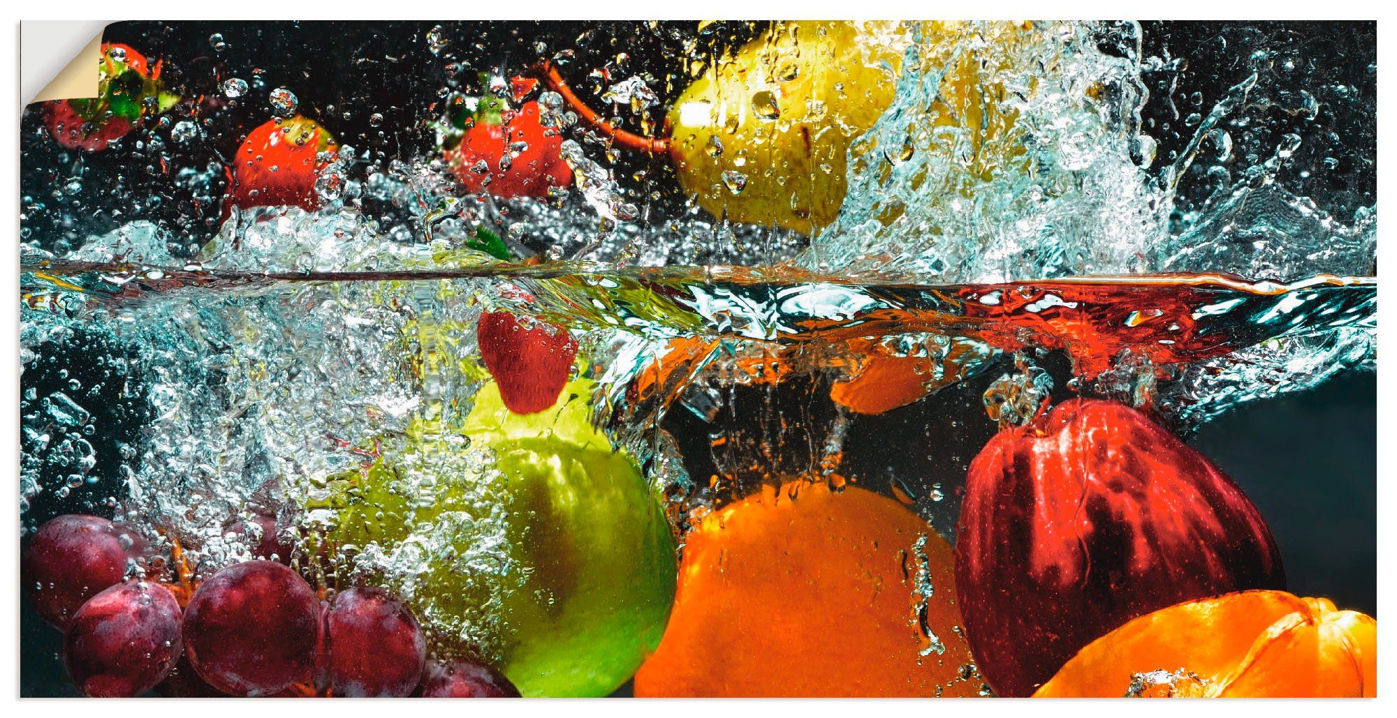 Artland artprint Spritzendes Obst auf dem Wasser