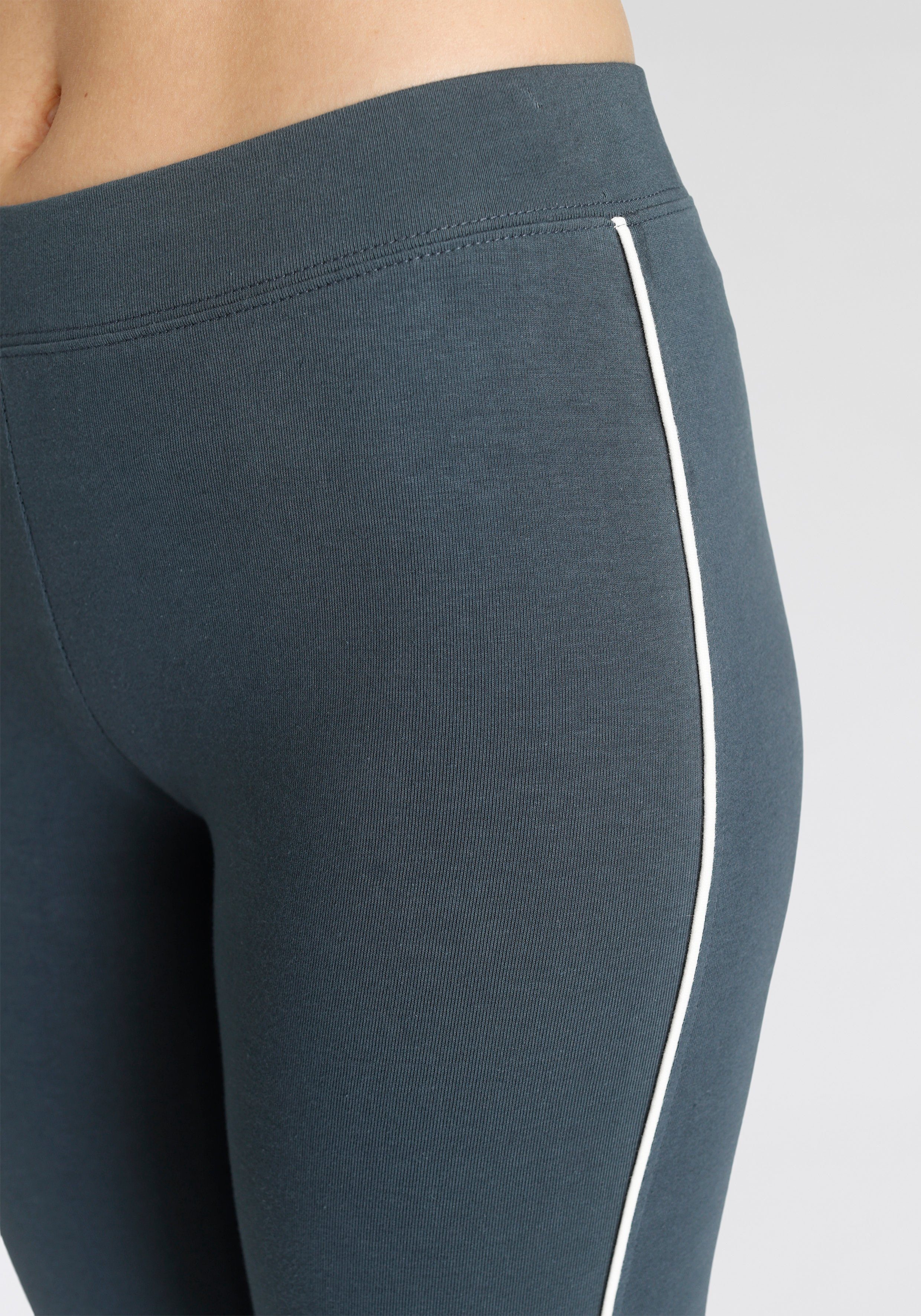 H.I.S Legging met witte contrastpaspel, loungewear