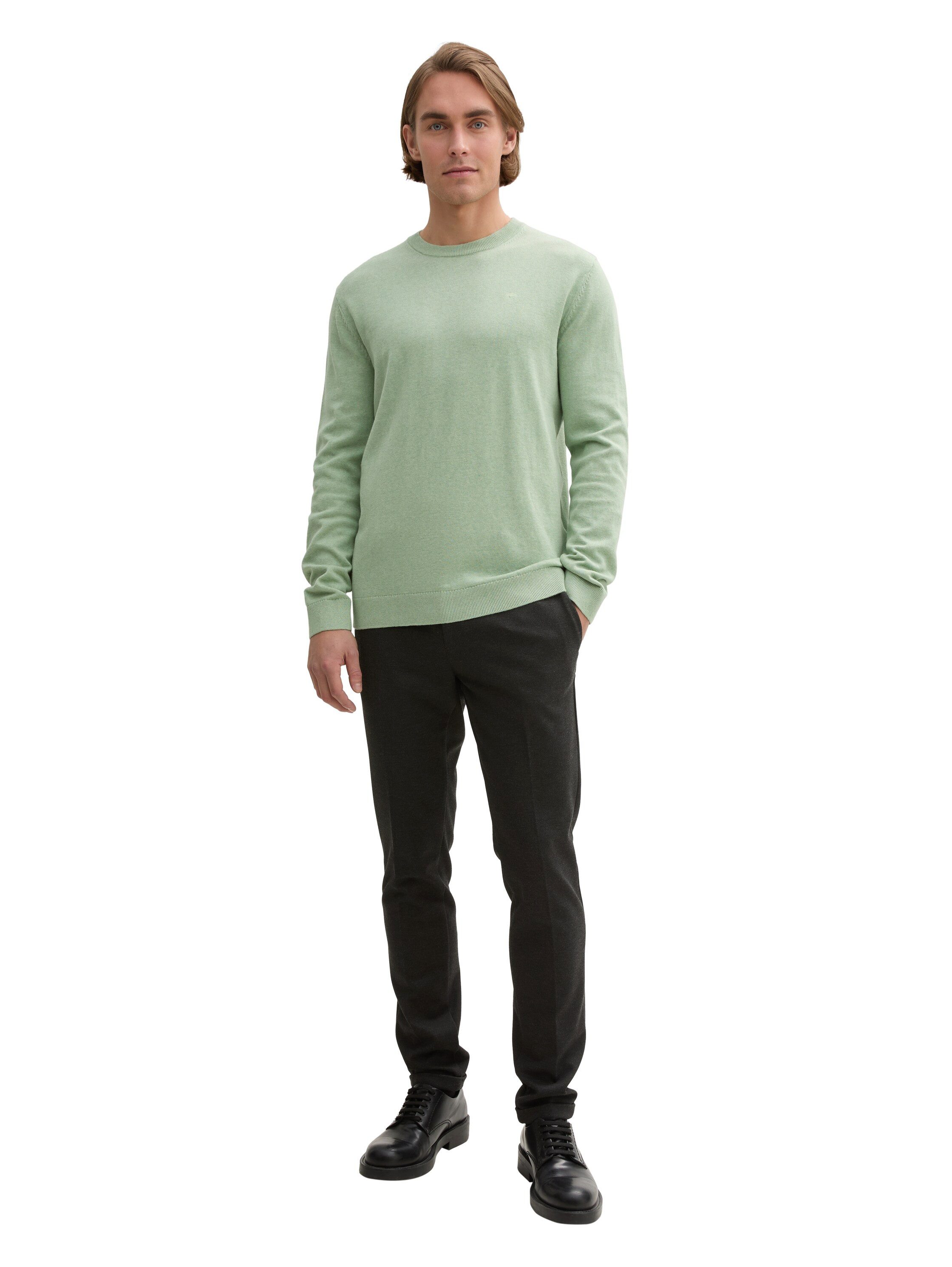 Tom Tailor Trui met ronde hals met geborduurd logo