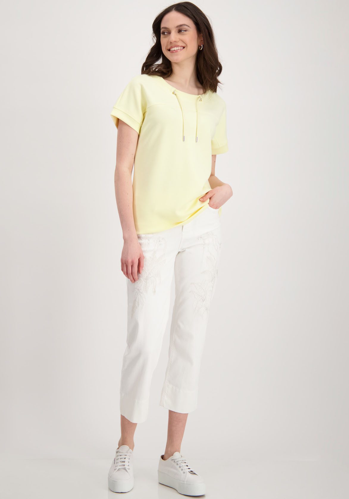 Monari Sweatshirt met koorddoorvoer